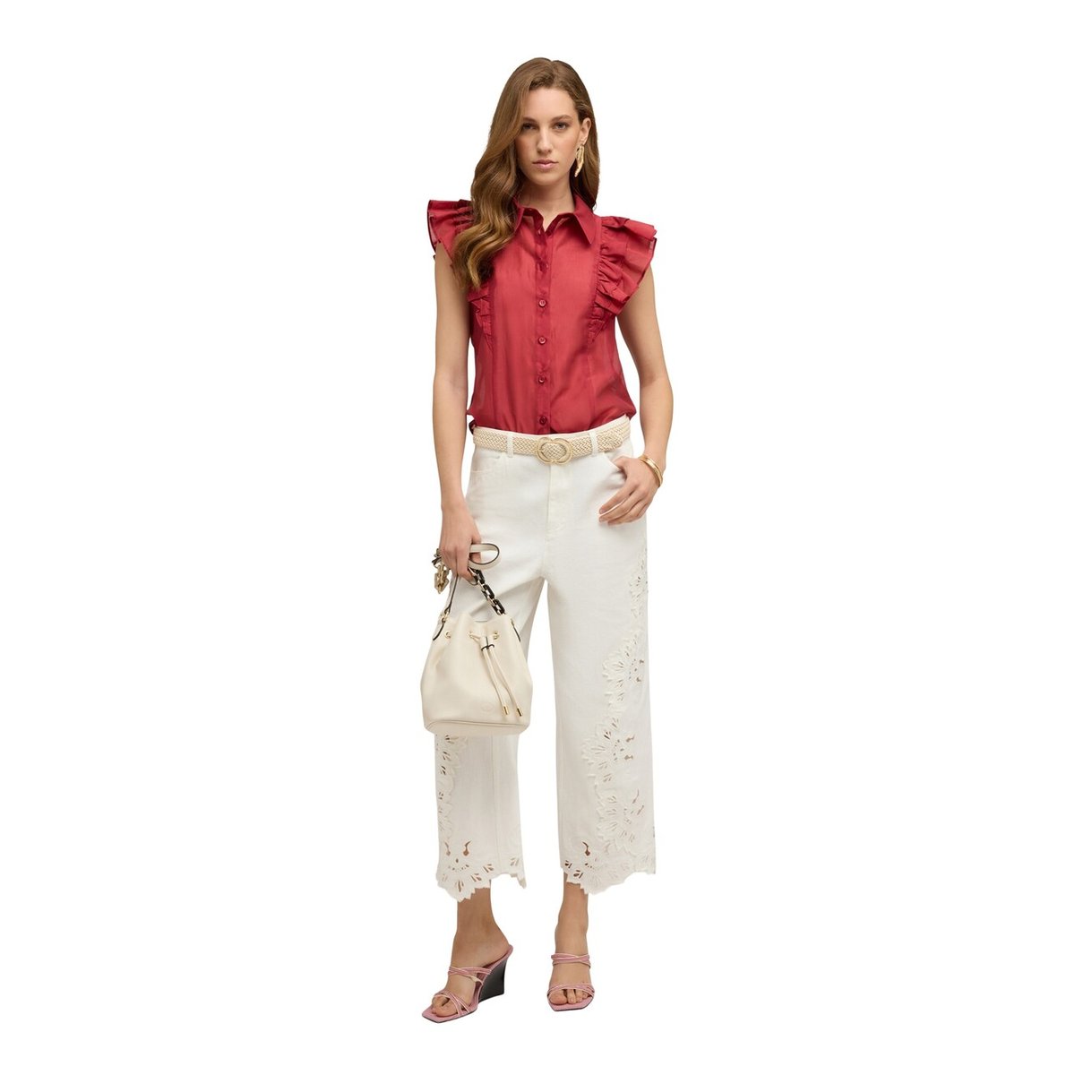 Chemise à volants blanc, MOTIVI
