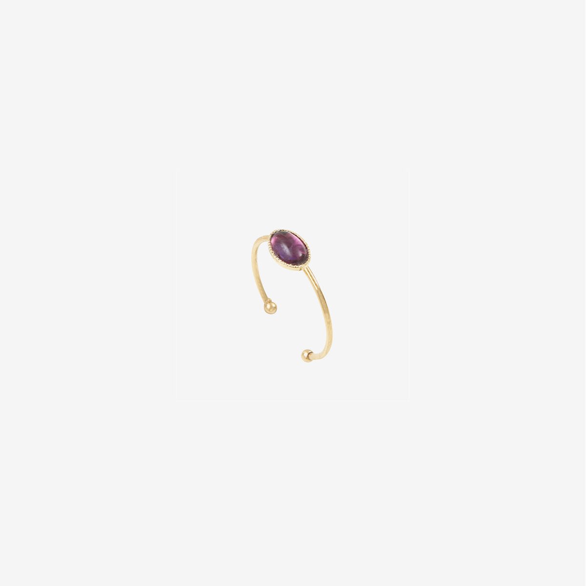 Bague plaquée or - cab ovale améthyste violet, CAROLINE NAJMAN