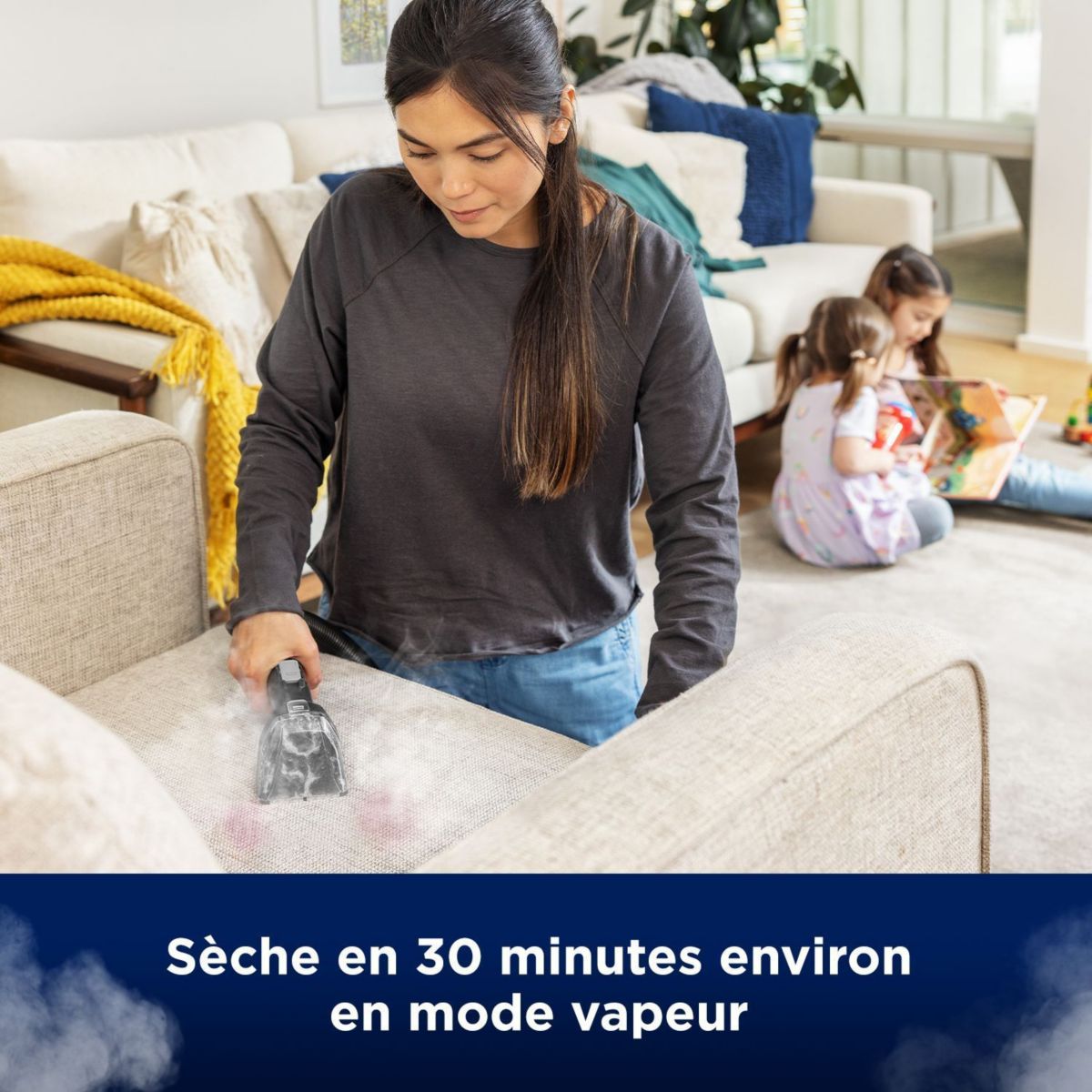 Nettoyeur détacheur SpotClean Hydrosteam Pro B3700N, mode vapeur, 4 roues multidirectionnelles couleur unique, BISSELL