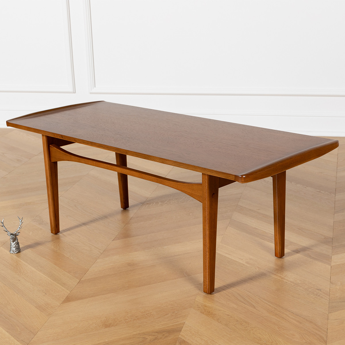 Table basse style scandinave, plateau en chêne DALHIA marron, ROBIN DES BOIS