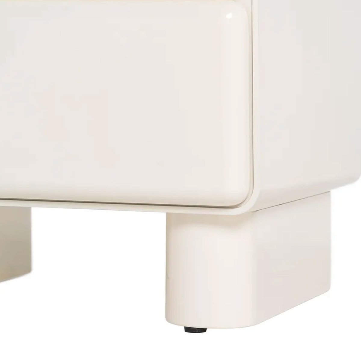 Table de chevet bois laqué blanc crème 2 tiroirs 56.5x42.5x56.5cm blanc, WADIGA