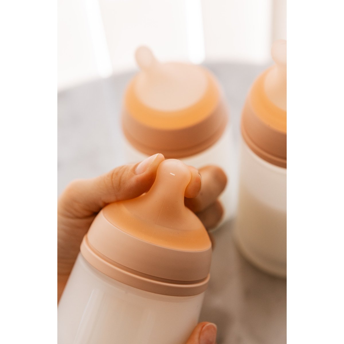 Lot de 2 tétines pour biberon anti-colique débit moyen ZERO.ZERO beige, SUAVINEX