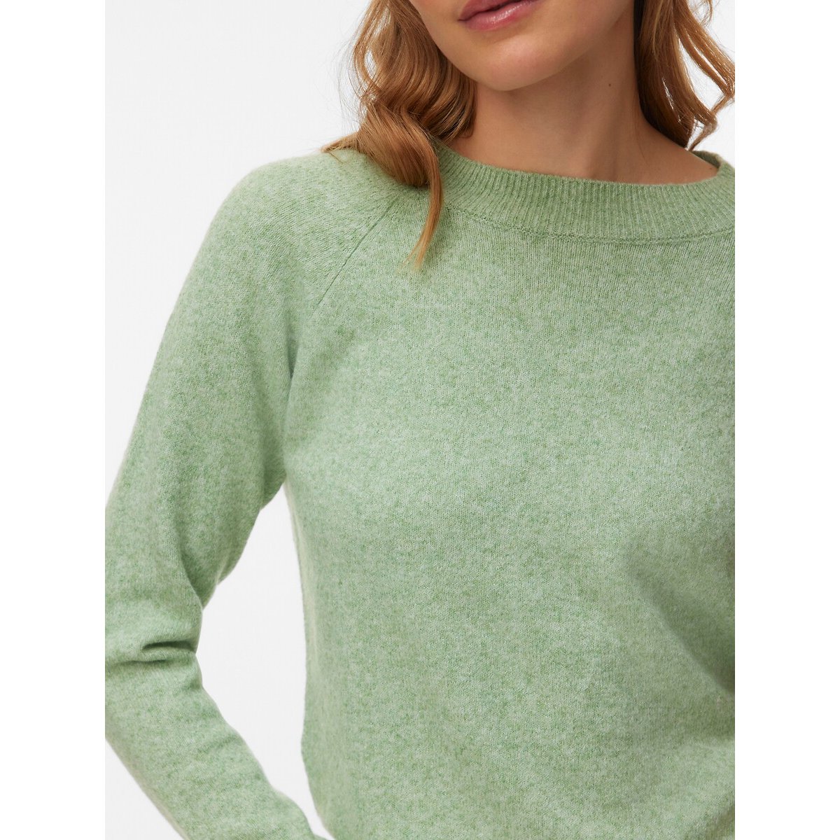 Pull en maille mousseuse vert pâle, VERO MODA