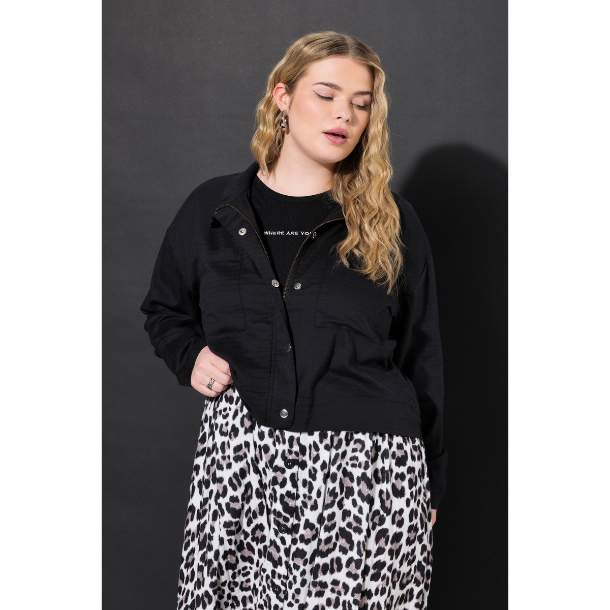 Veste en lin mélangé, coupe Boxy Shape noir, STUDIO UNTOLD