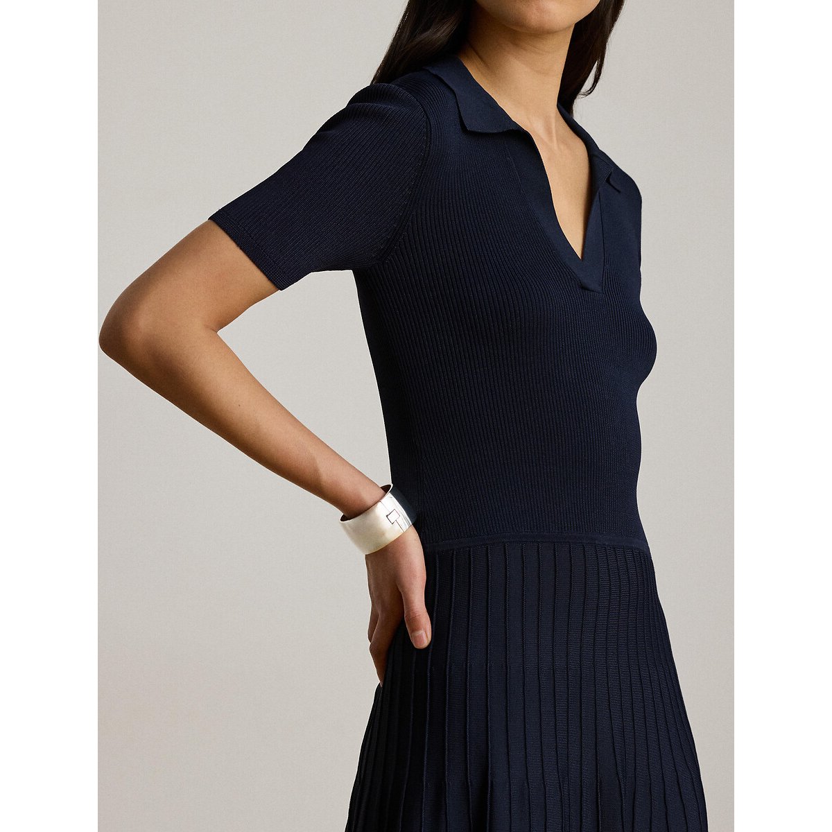 Robe au genou à manches courtes marine, LAUREN RALPH LAUREN