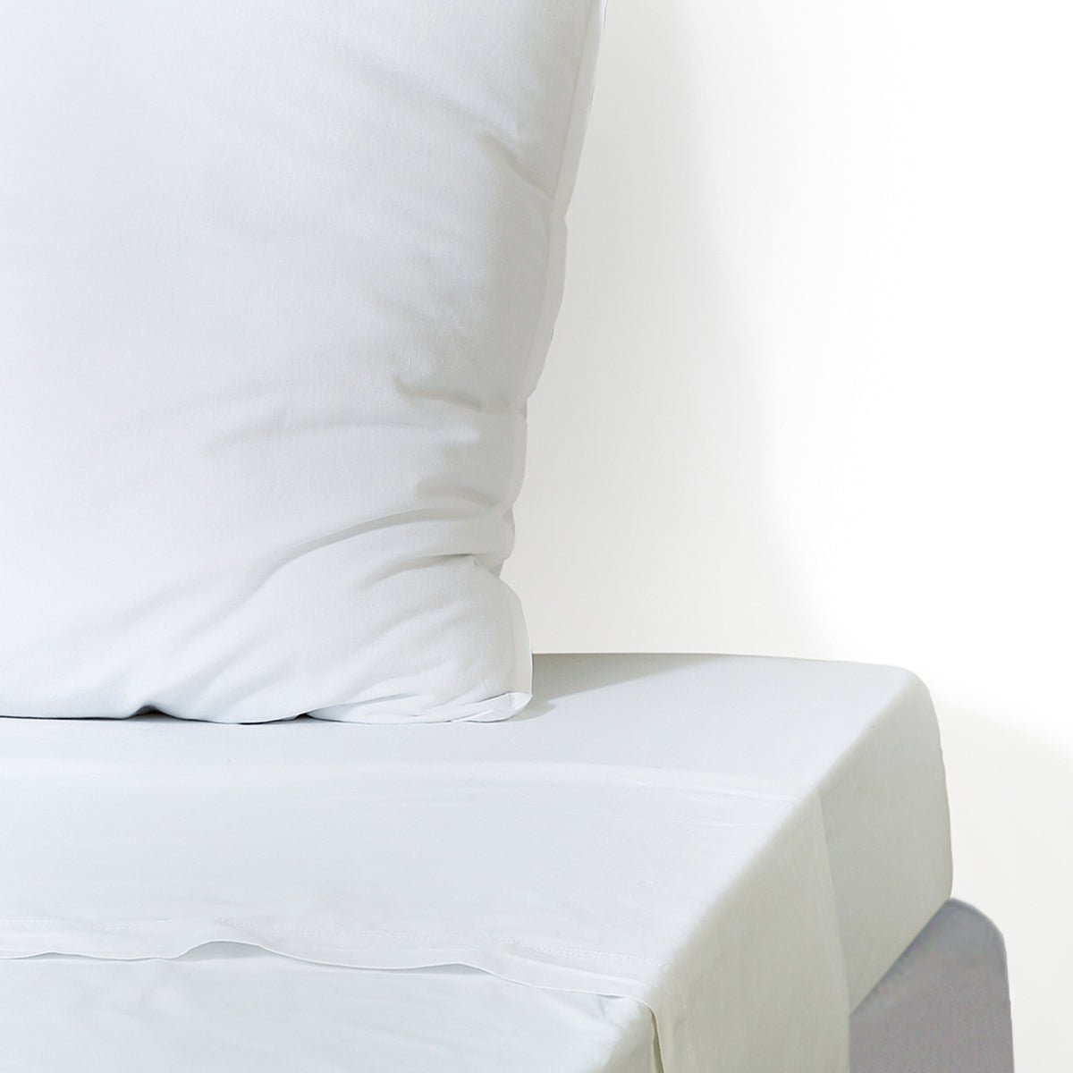 Drap plat satin lavé de coton bio GAIA Made in Europe blanc, FEBRONIE