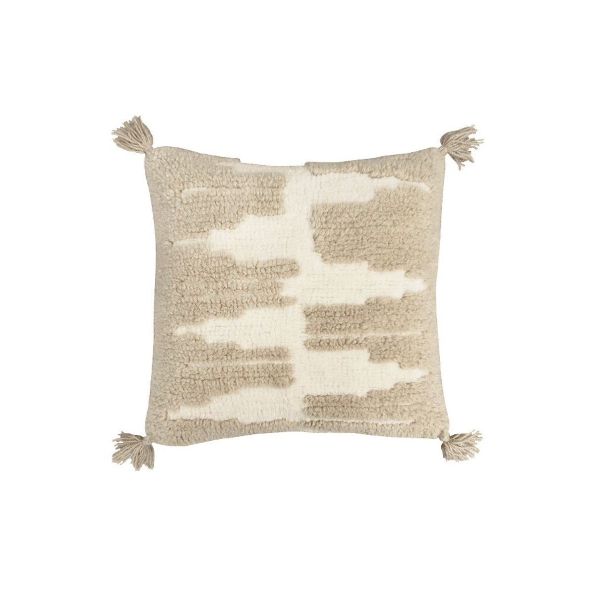 Coussin avec housse en laine Zagros NOMAD sable, naturel, LORENA CANALS