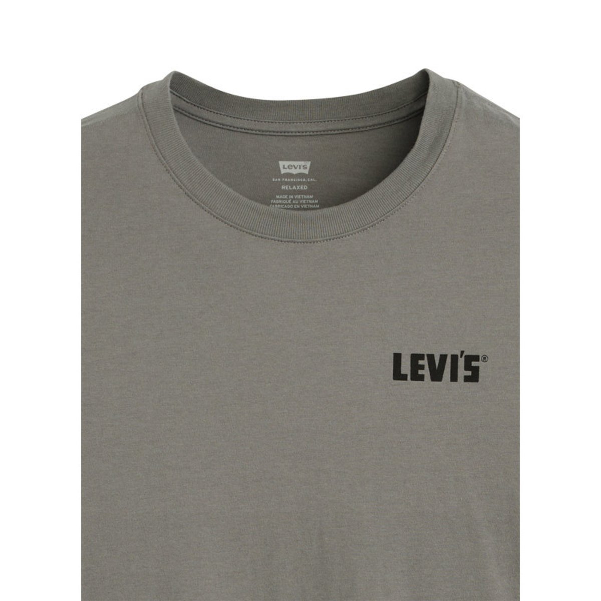 T-shirt en coton anthracite imprimé à coupe droite pourvu d'un col rond gris foncé, LEVI'S