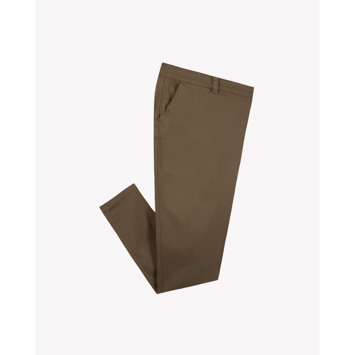 Chino en tissu sergé taupe, FAGUO