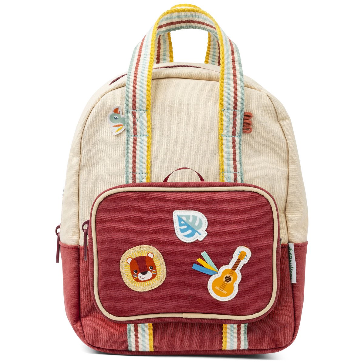 Sac à dos rouge, beige, jaune, LILLIPUTIENS