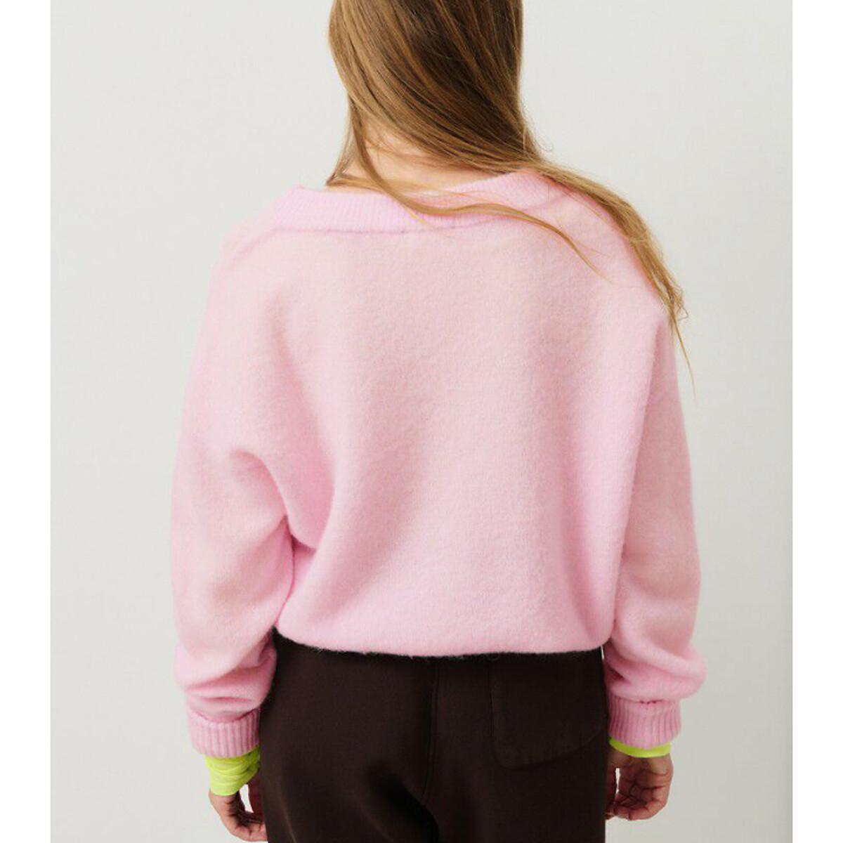 Pull manches longues col bateau VITOW rose dragée, AMERICAN VINTAGE