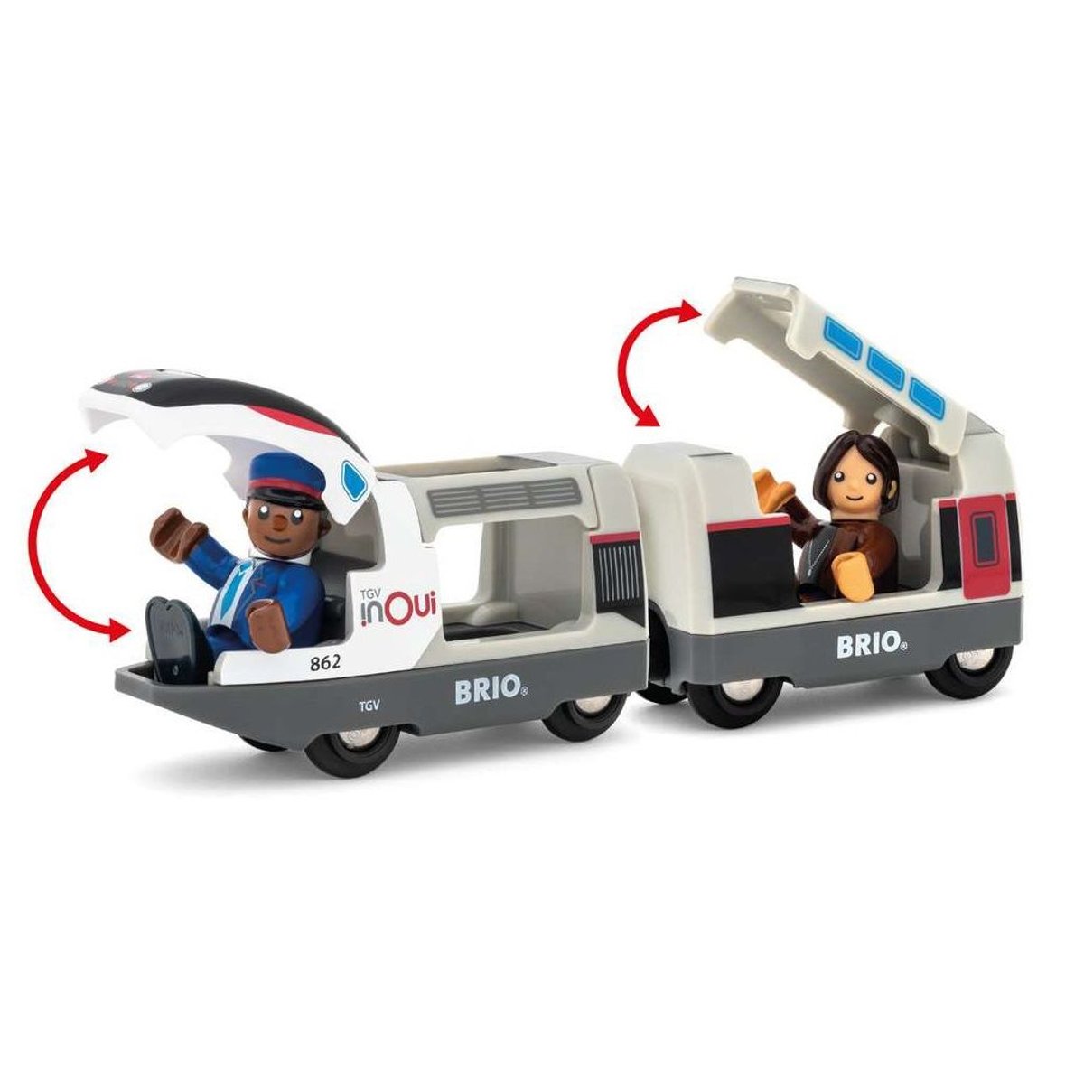 Train TGV INOUI SNCF gris, BRIO