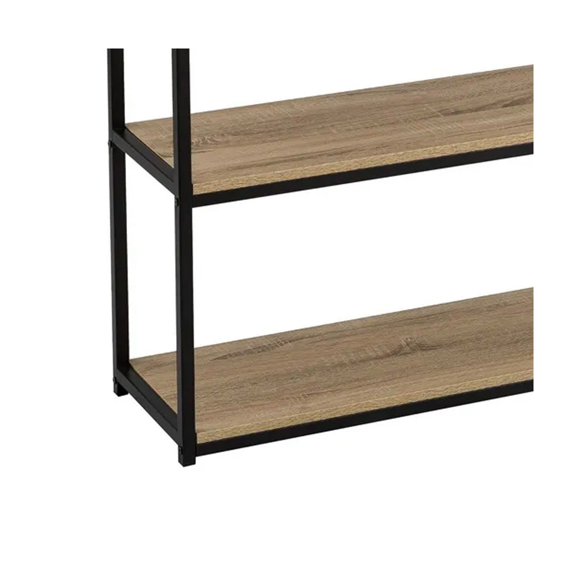 Console d'Entrée en Bois et Métal Noir 3 Étages bois, WADIGA