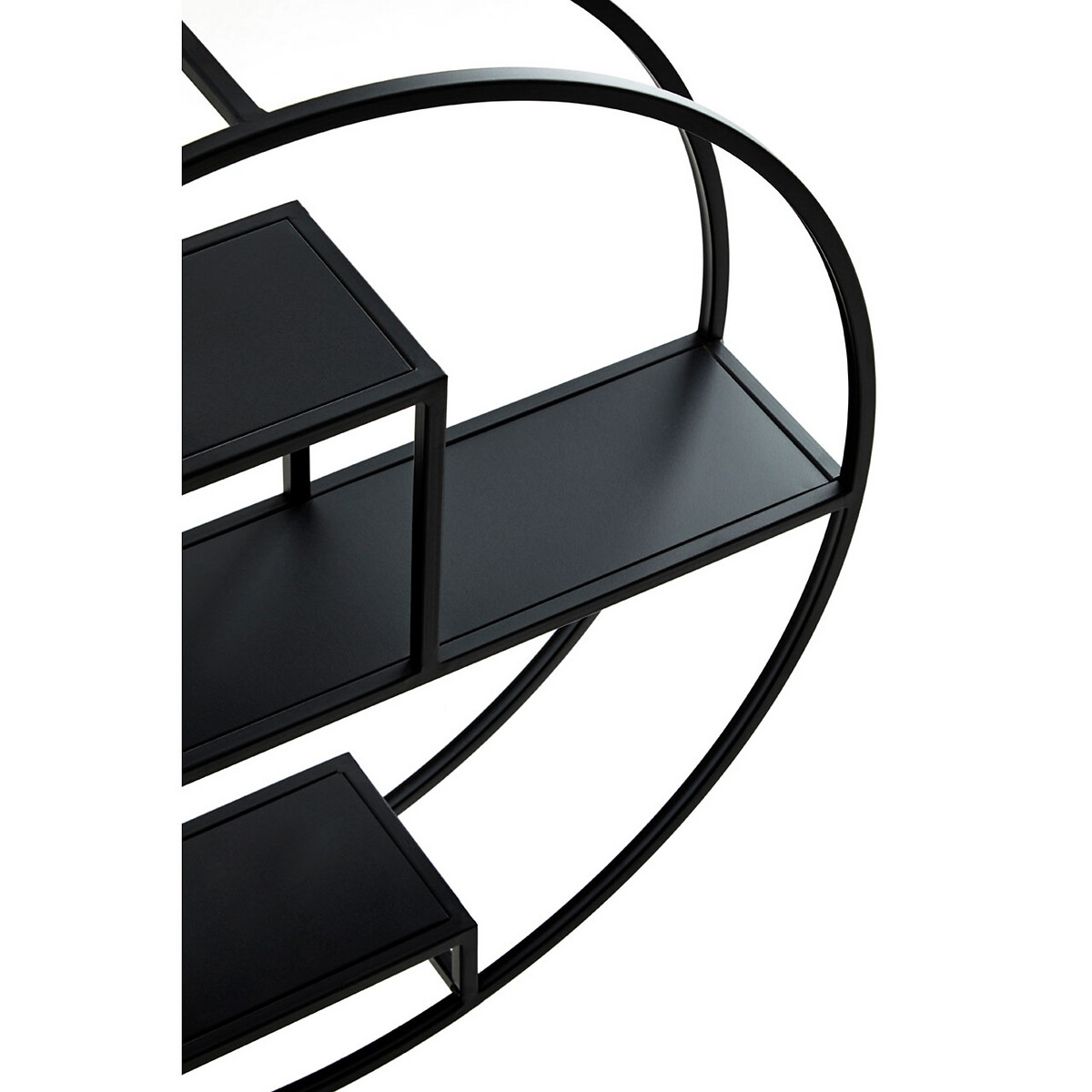 Round Powder coated Metal Shelf in black black, SO'HOME
