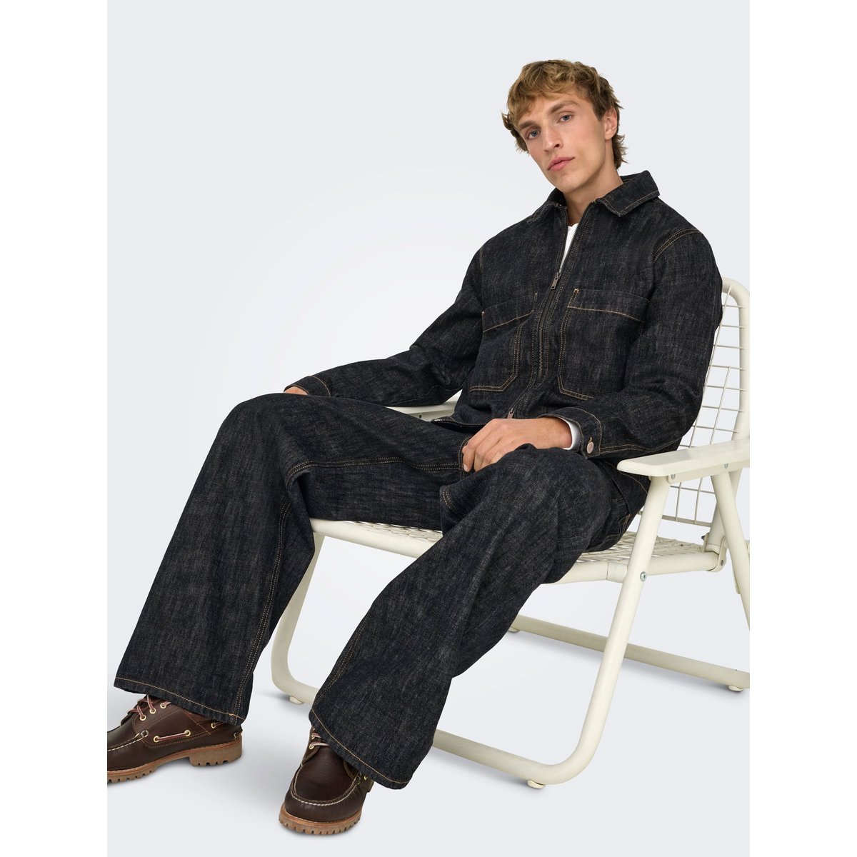 Jean À Jambe Large black denim, ONLY & SONS