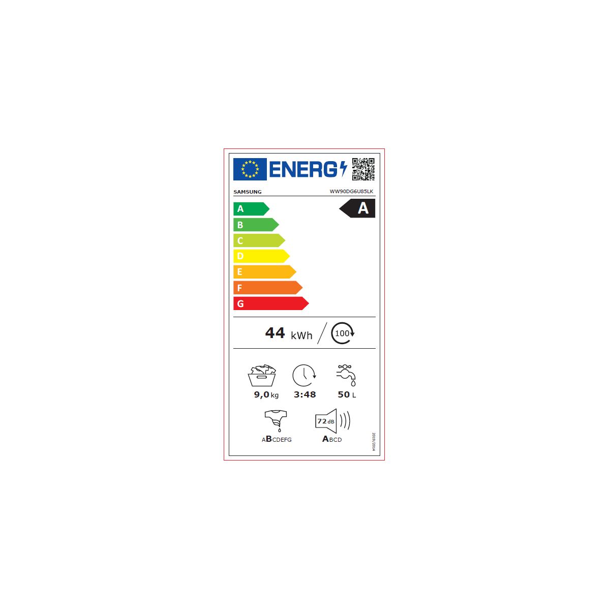Lave linge hublot WW90DG6U85LK Bespoke AI couleur unique, SAMSUNG
