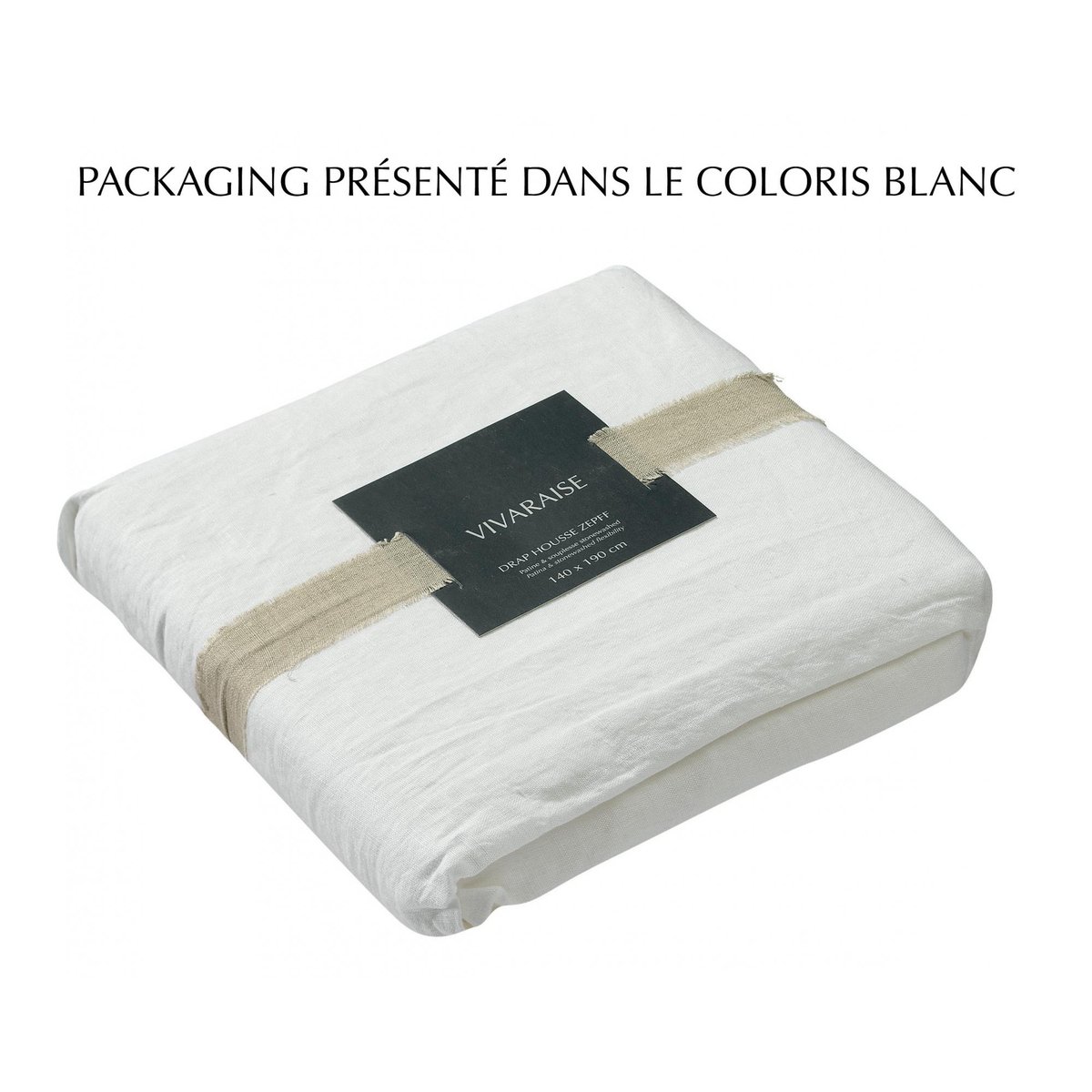 Drap Housse Stonewashed Zeff naturel, VIVARAISE