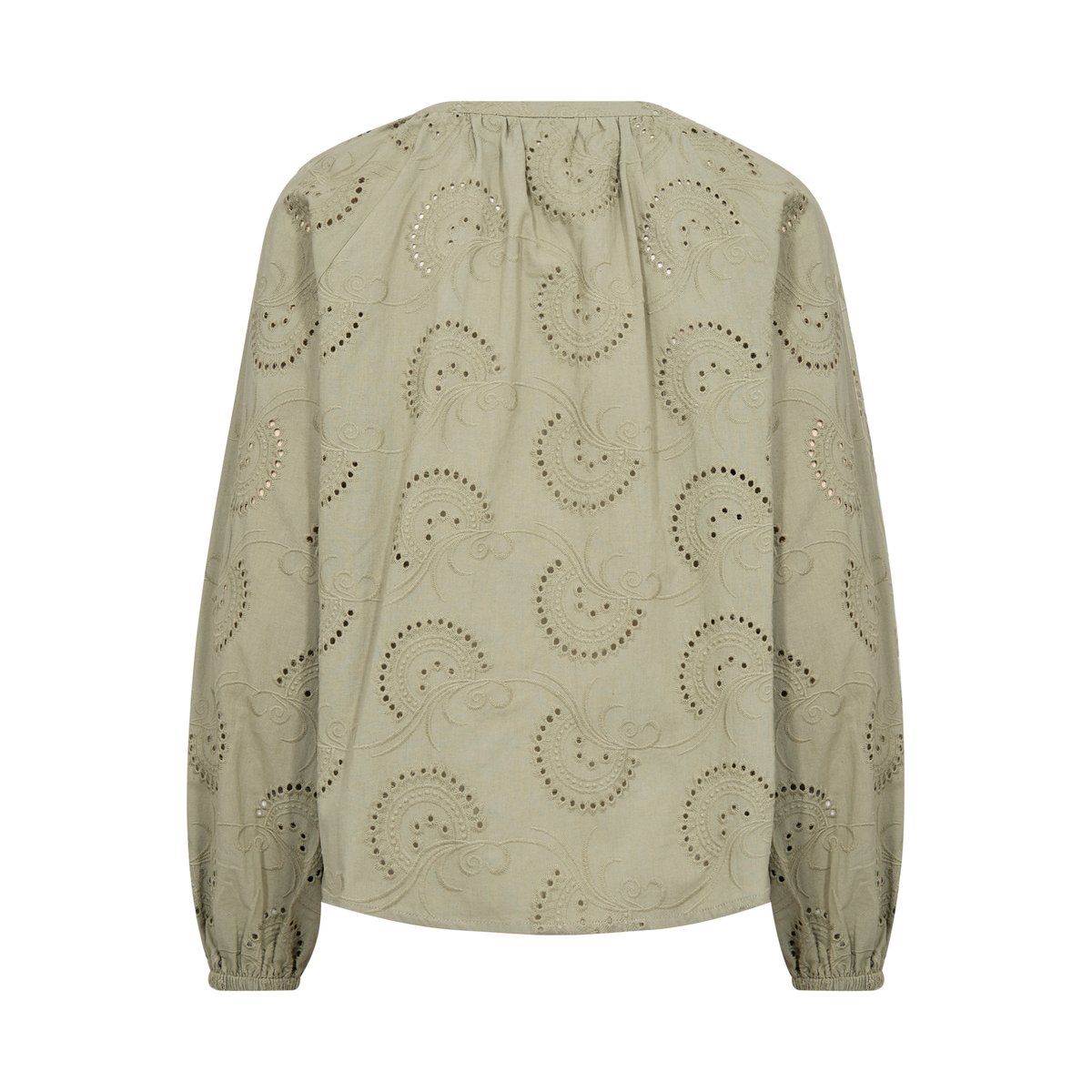 Blouse with long sleeve vert tea, CREAM