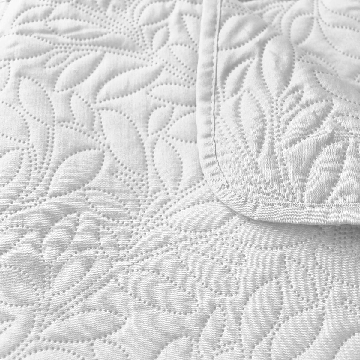 Couvre-lit imprimé floral blanc, TOILINUX