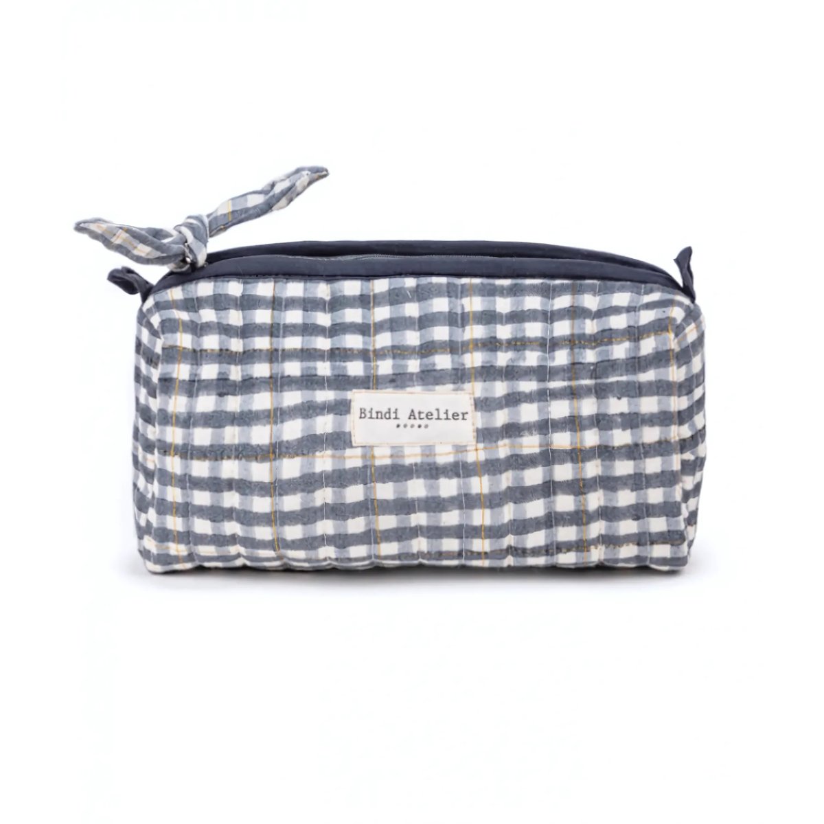 Trousse maquillage imprimée TARA bleu brume, BINDI ATELIER