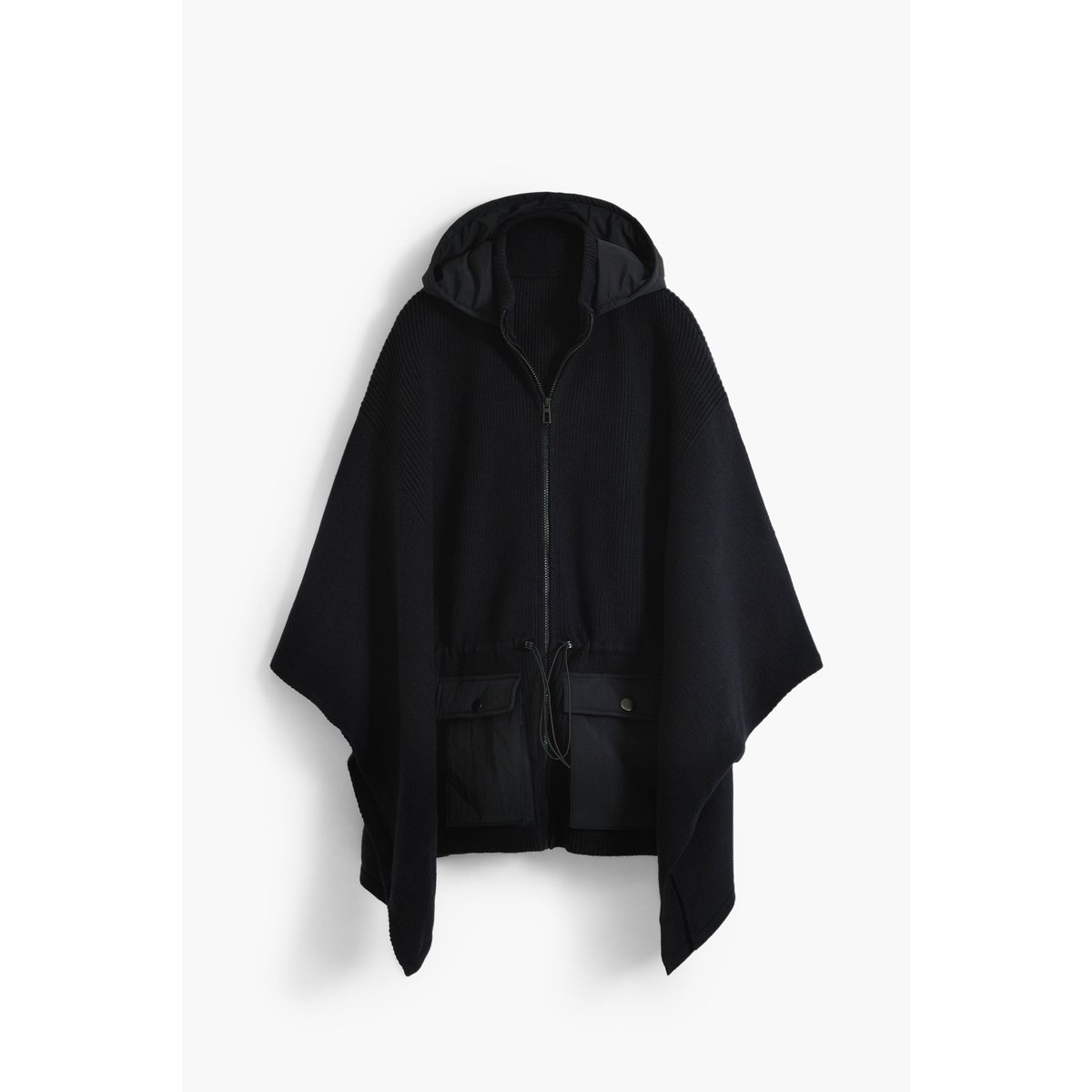 Poncho à capuche avec poches noir, DESIGUAL