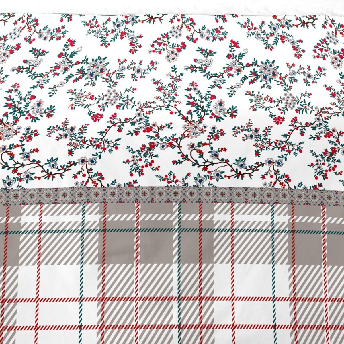 Housse de couette 200x200 + 2 taies flanelle 100% coton blanc, DECORATIE