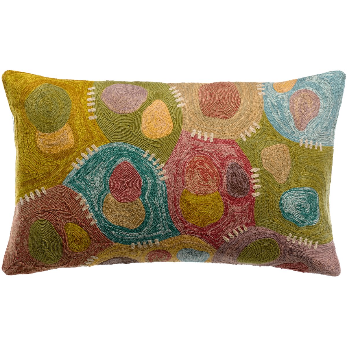 Coussin brodé Épure Solaire mineral, EDEN