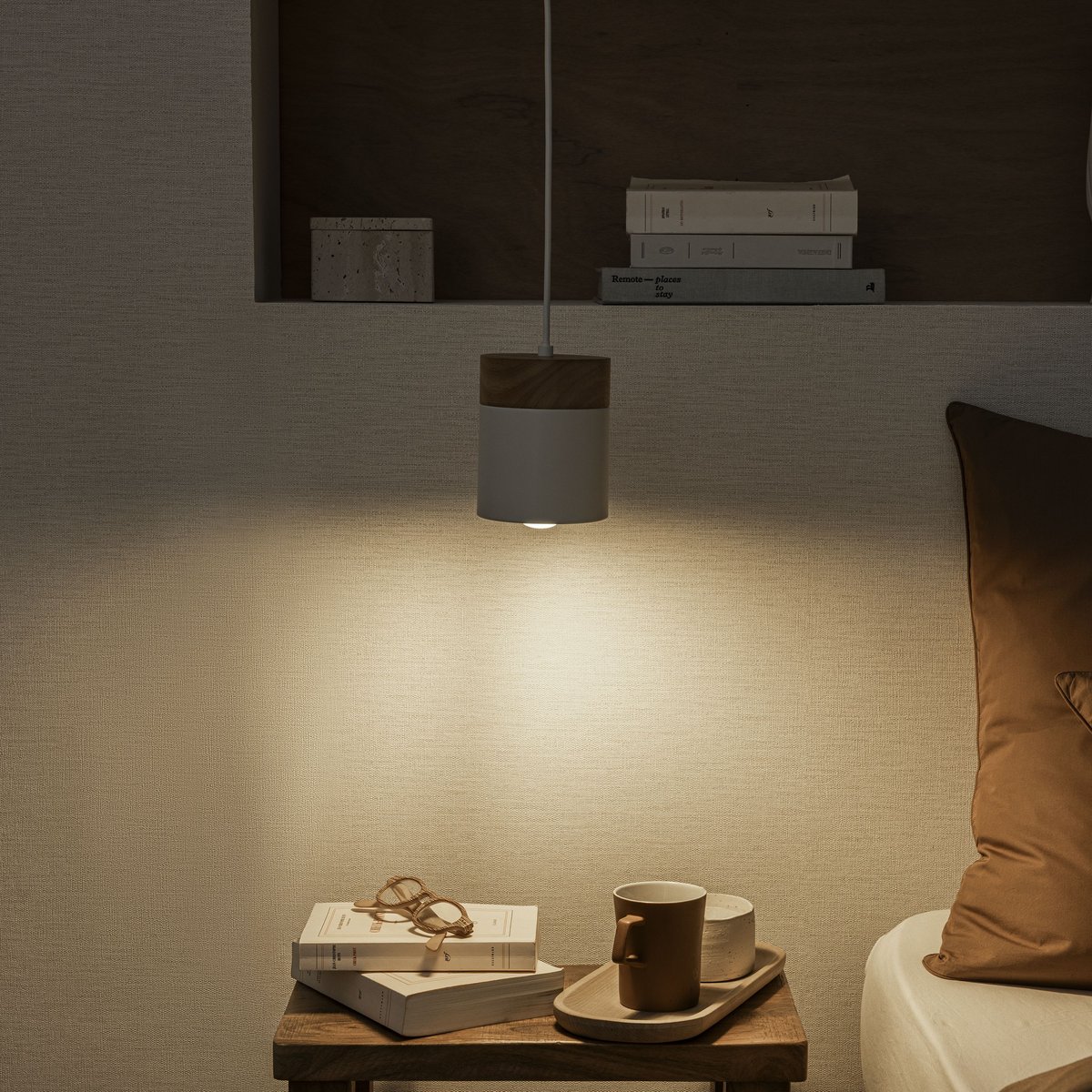 Suspension en bois, TYANNA blanc, INSPIRE