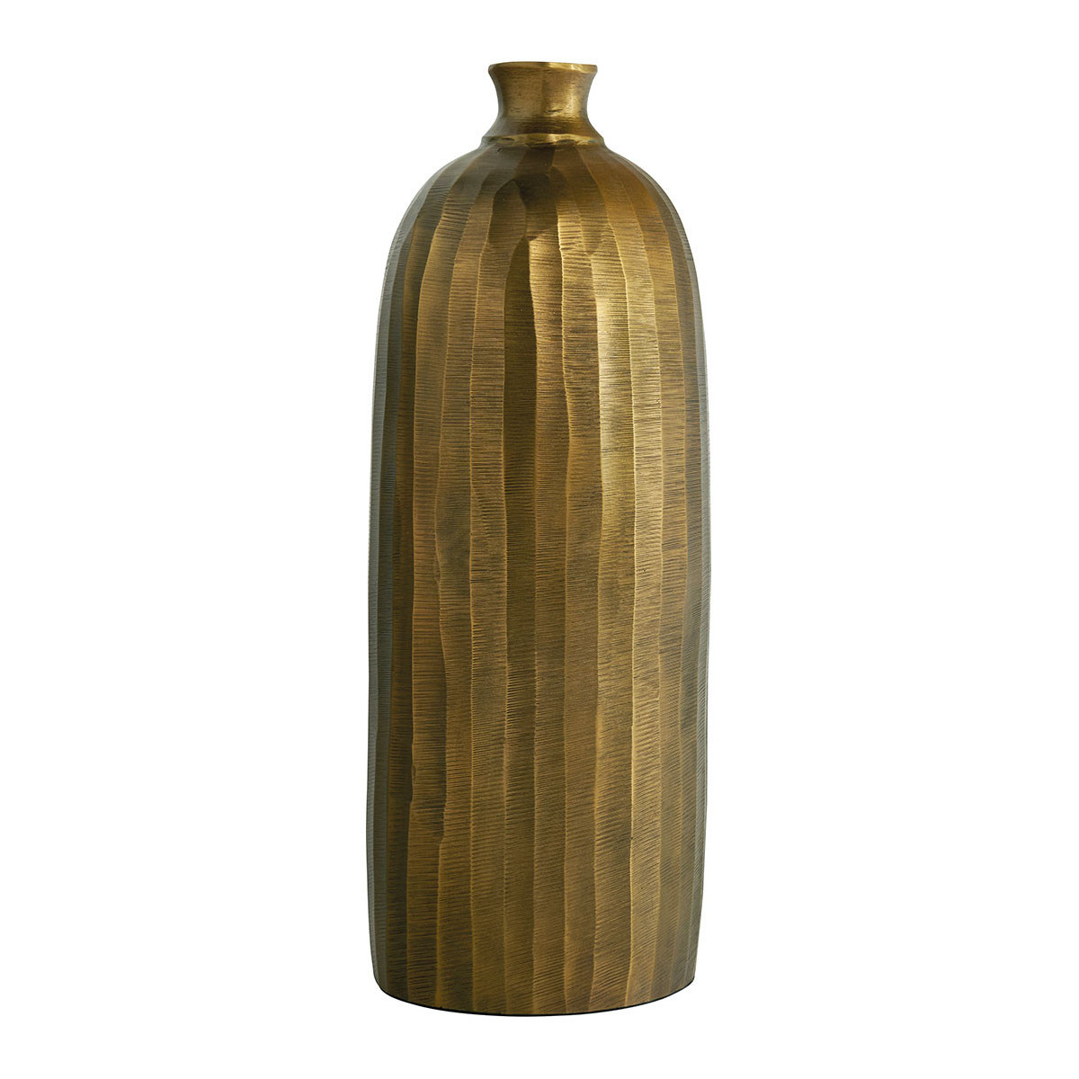 Bouteille décorative métal doré, BLANC D’IVOIRE