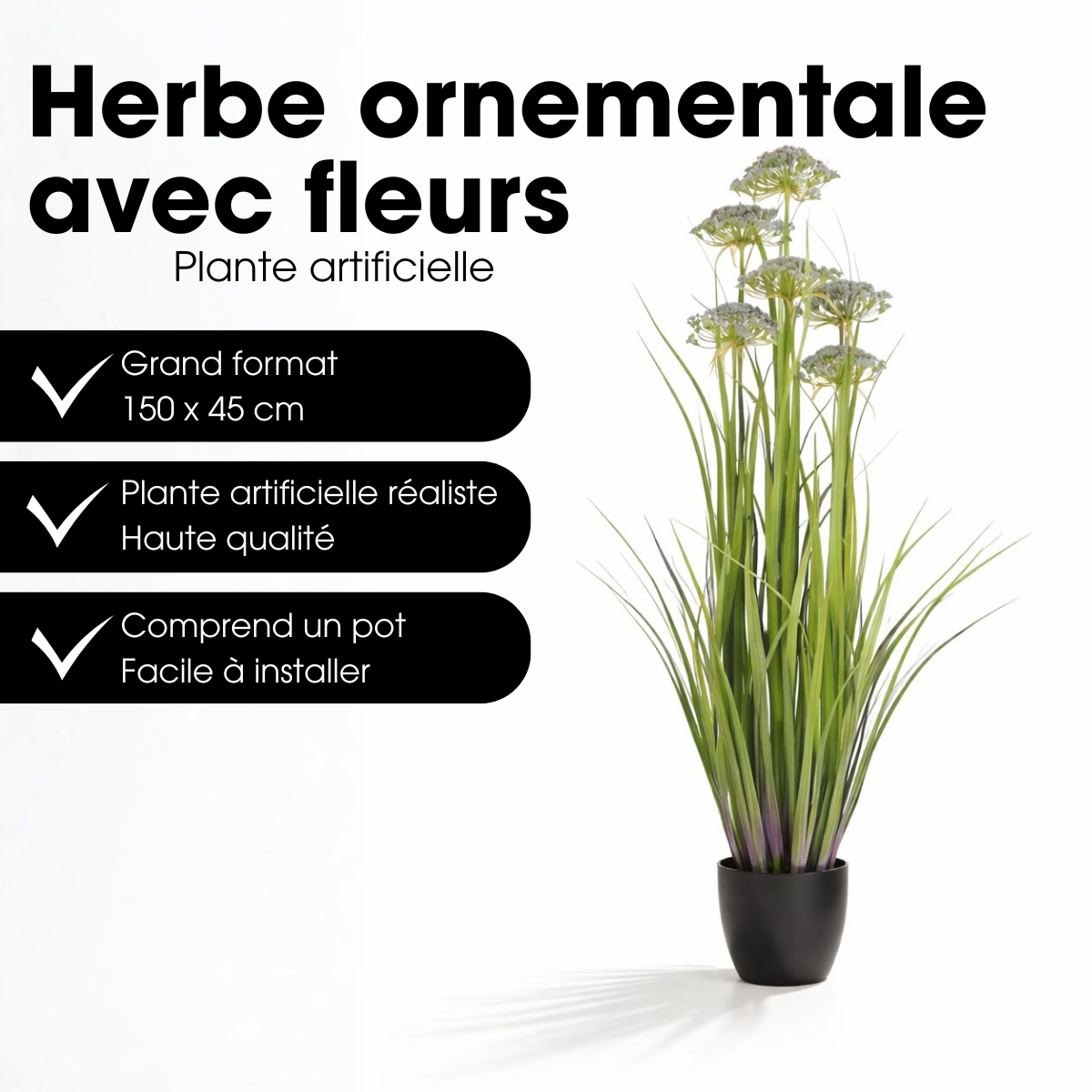 Plante artificielle SIERGRAS violet, MICA DECORATIONS