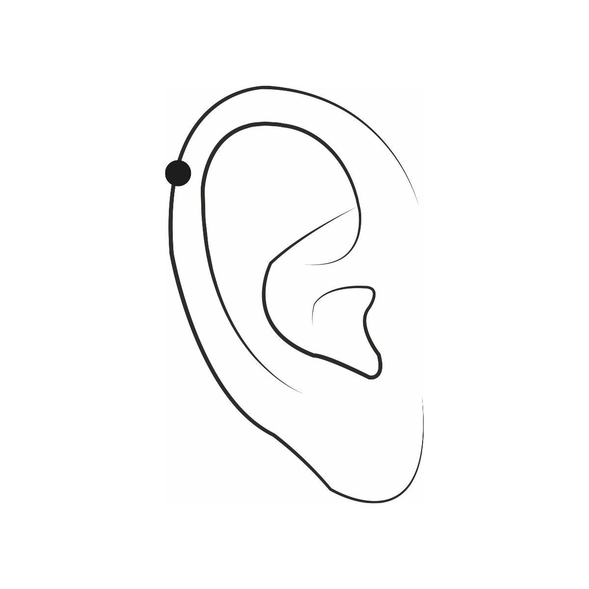 Piercing helix/tragus anneau 10 mm acier chirurgical et strass argenté, BALABOOSTE