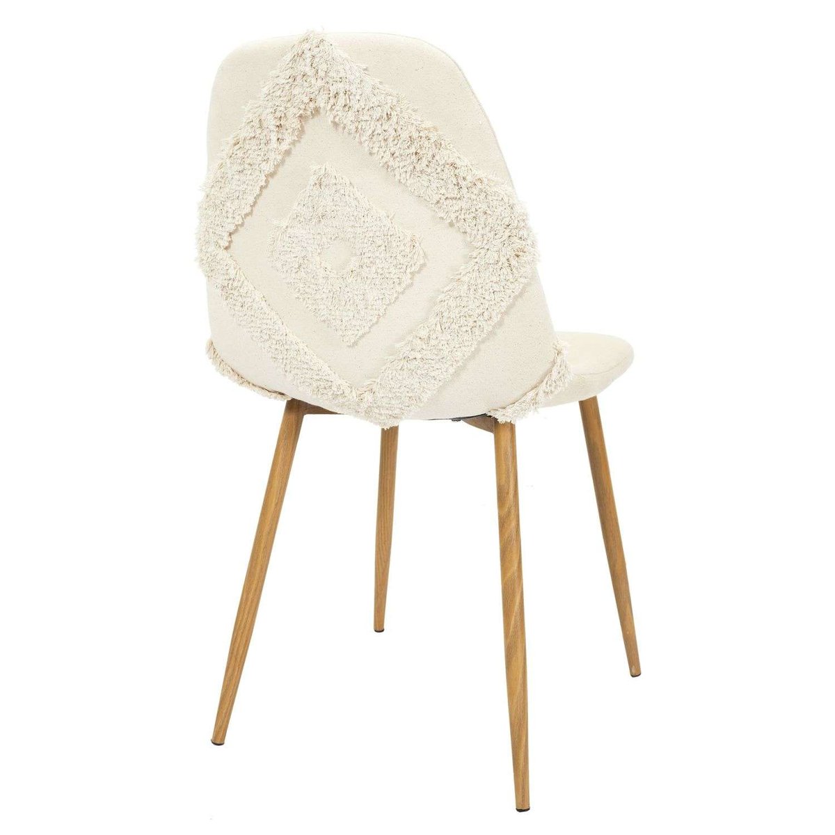 Chaise avec dossier à motifs tuftés FARO beige, THE HOME DECO FACTORY