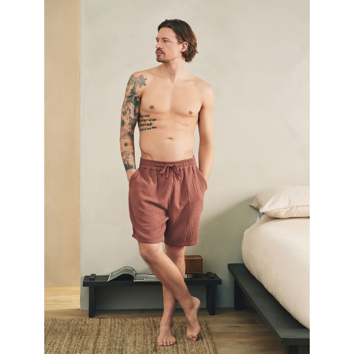 Short en étamine, lot de 3 marine/gris/rouille, NEXT