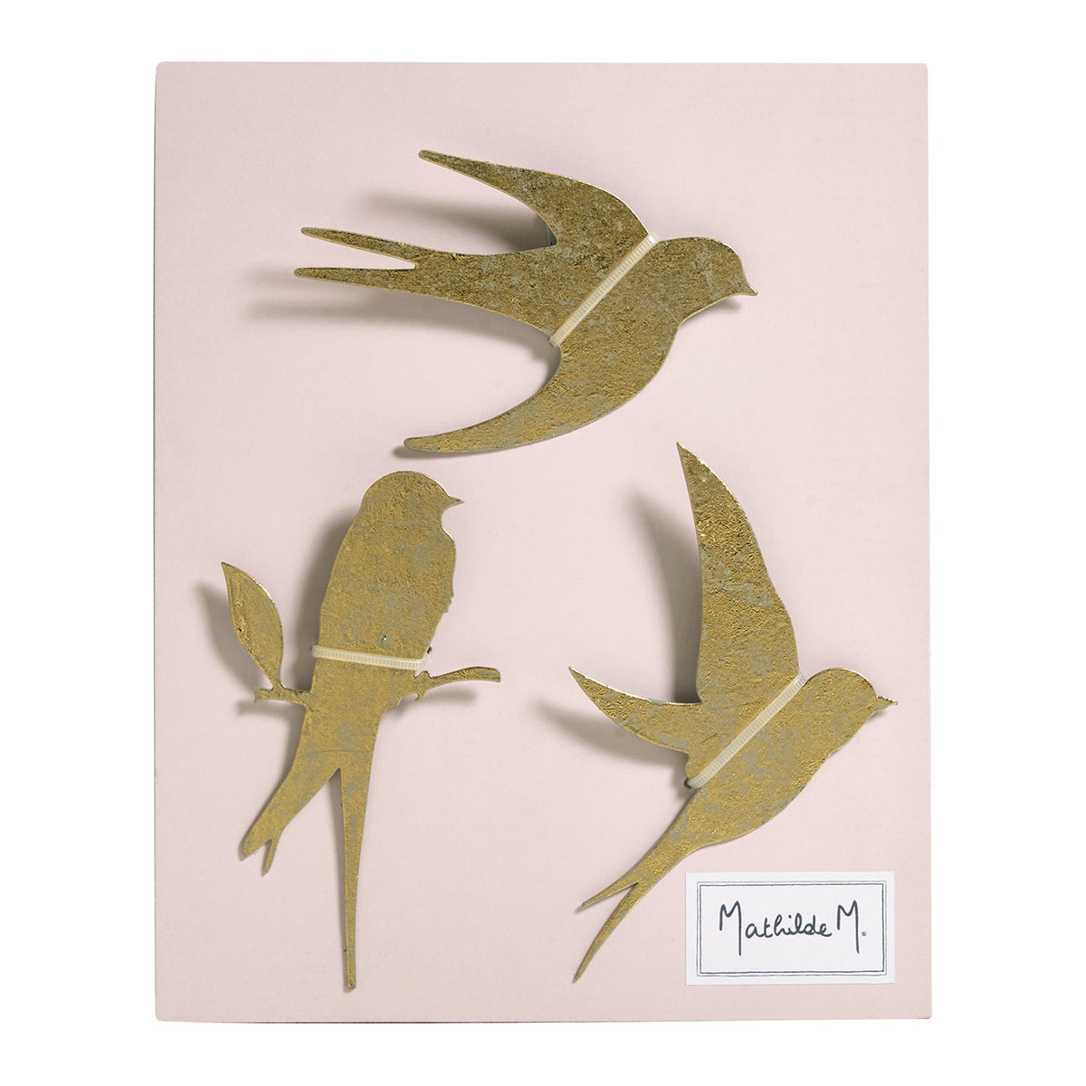 Set de 3 Hirondelles laiton, MATHILDE M
