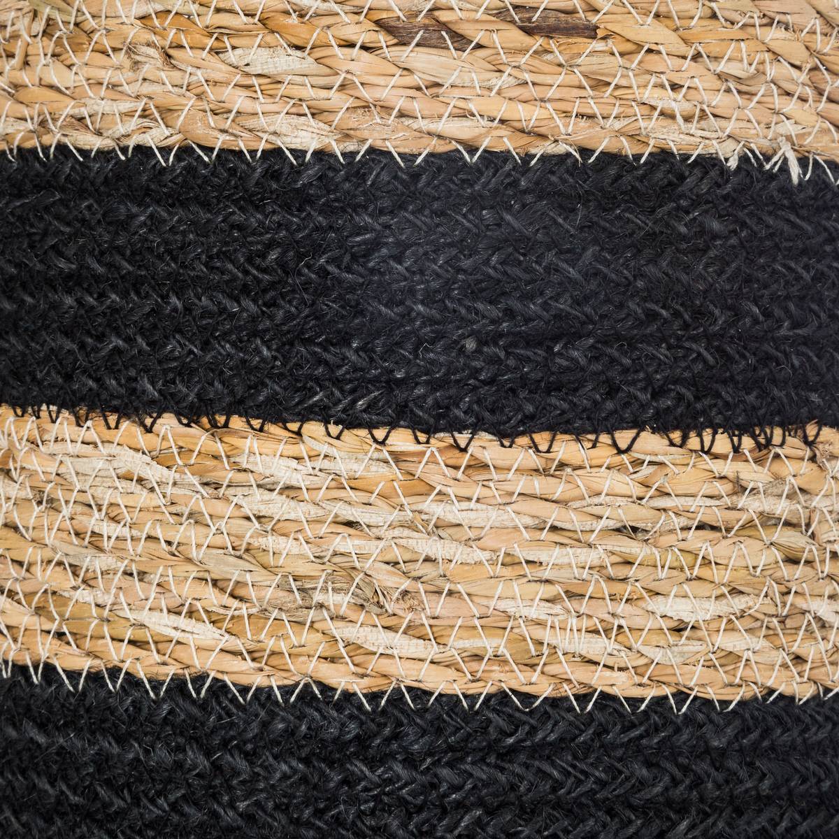 Lot de 4 paniers en jute tressé ATMOSPHERA noir, ATMOSPHERA