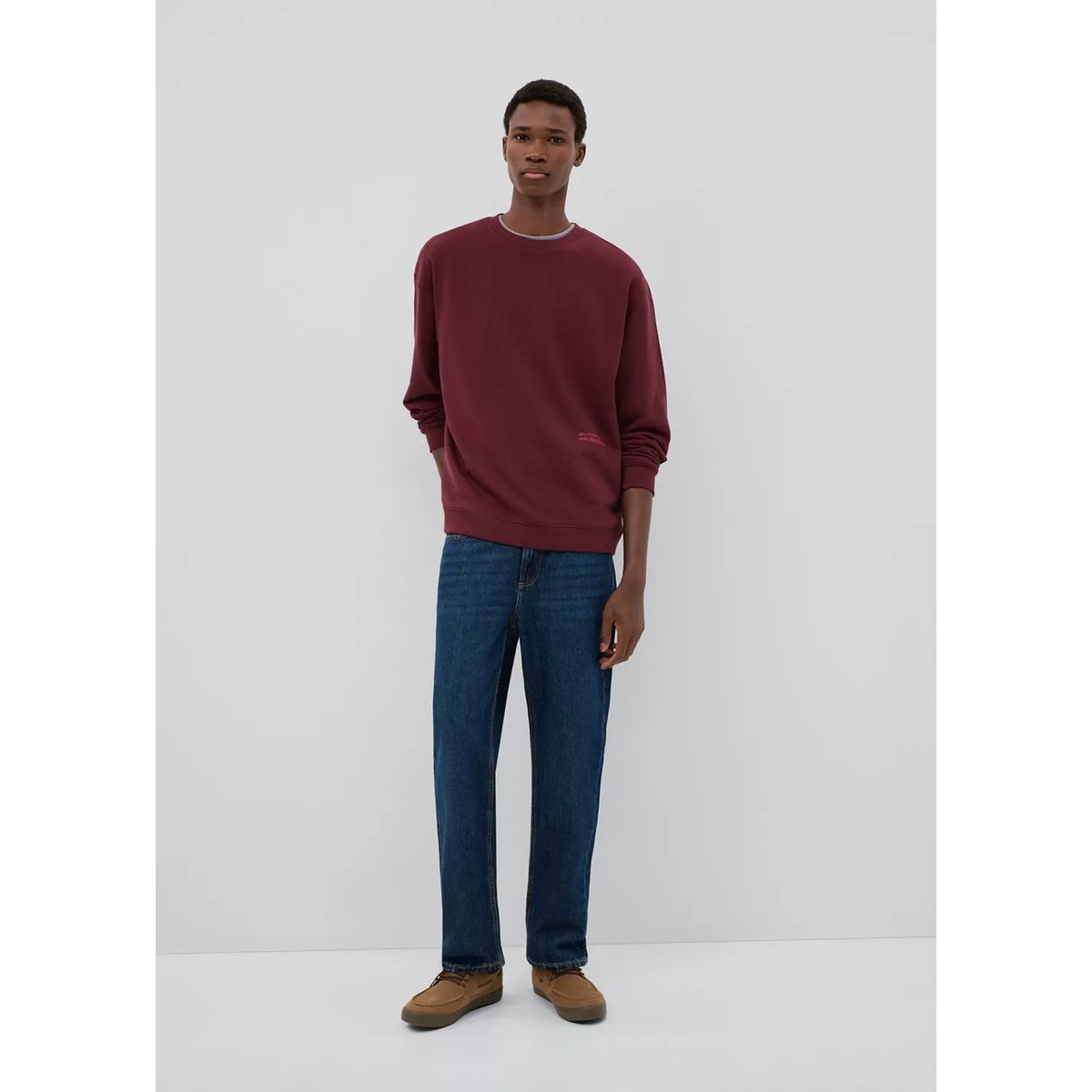 Sweat-shirt coton imprimé bordeaux, MANGO TEEN