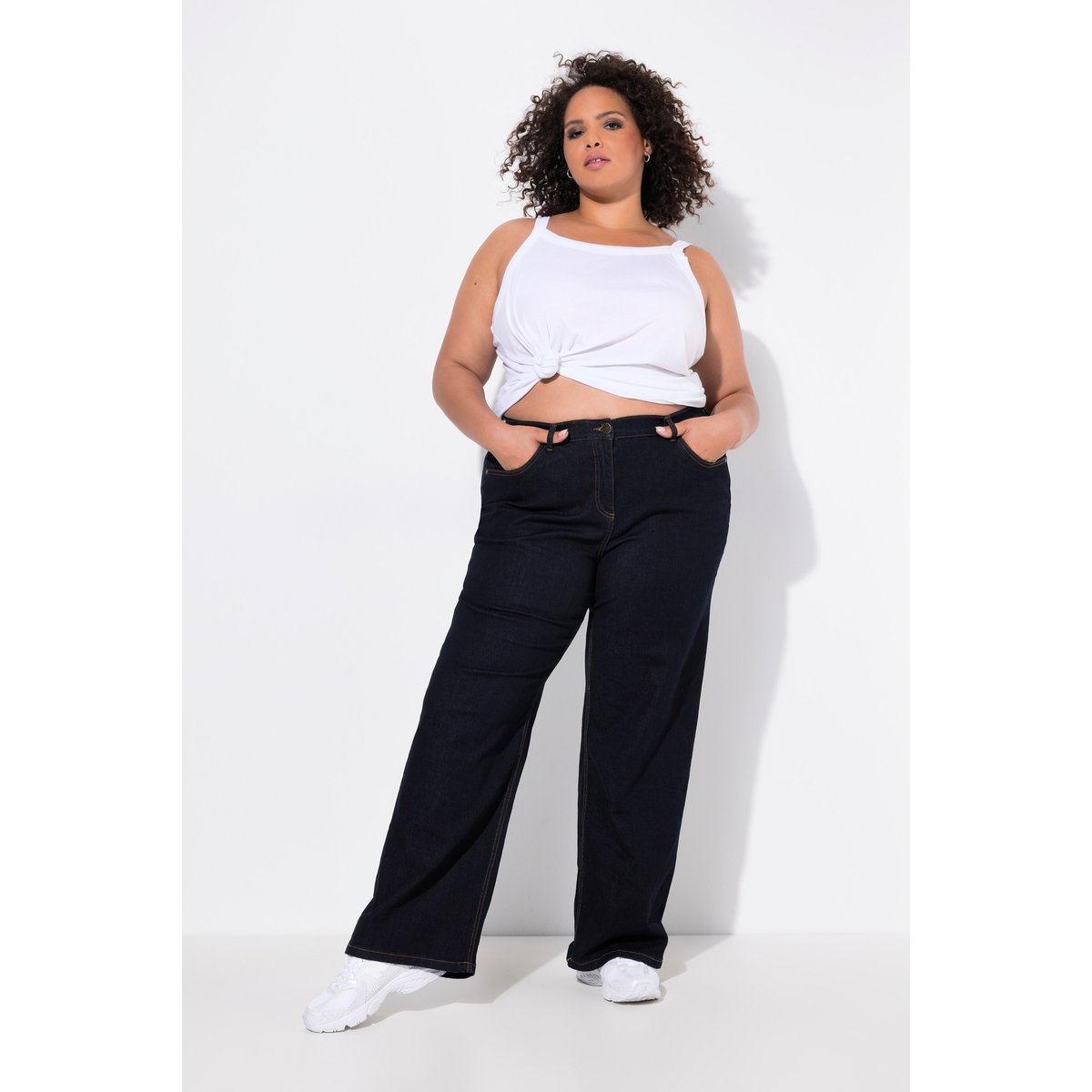 Jean Mary ceinture confortable jean bleu foncé, ULLA POPKEN