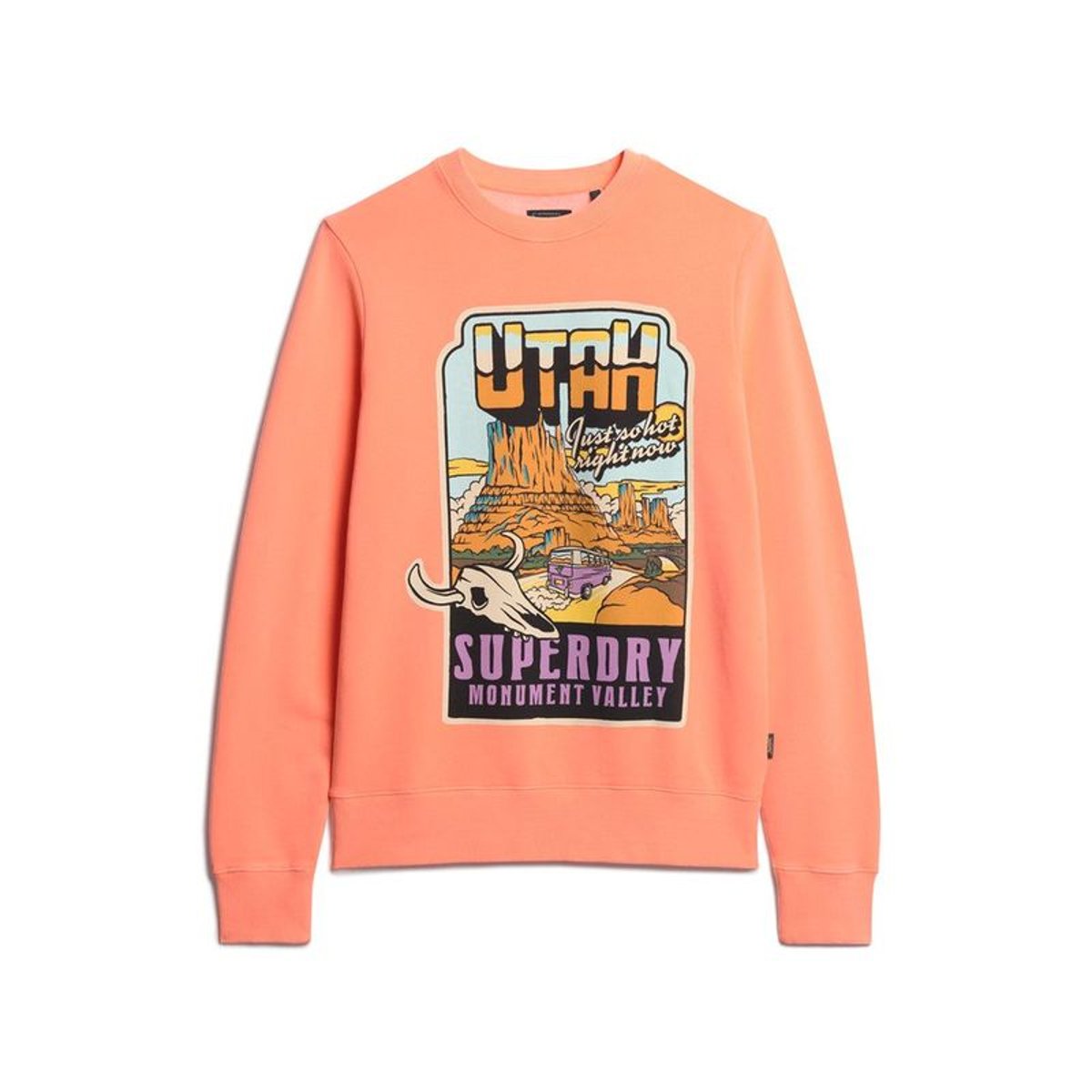 Sweat ample fluo Travel orange sunblast, SUPERDRY