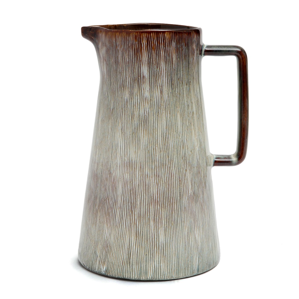 Pichet en grès cérame PENICHE taupe gris, BAZAR BIZAR