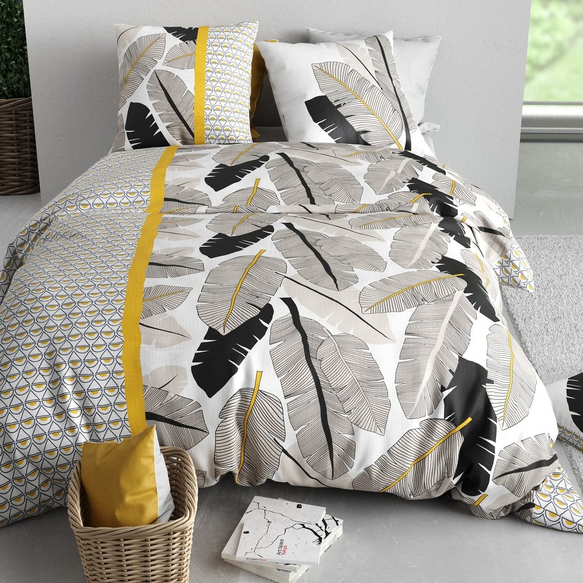 Parure de lit - Housse de couette Coton 57 fils multicolore, EDEN