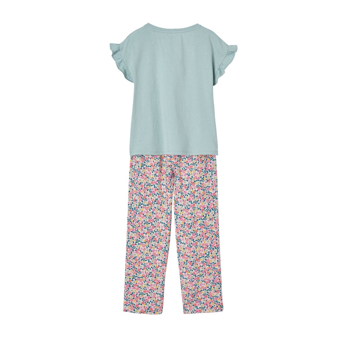 Ensemble tee-shirt + pantalon bleu grisé, VERTBAUDET