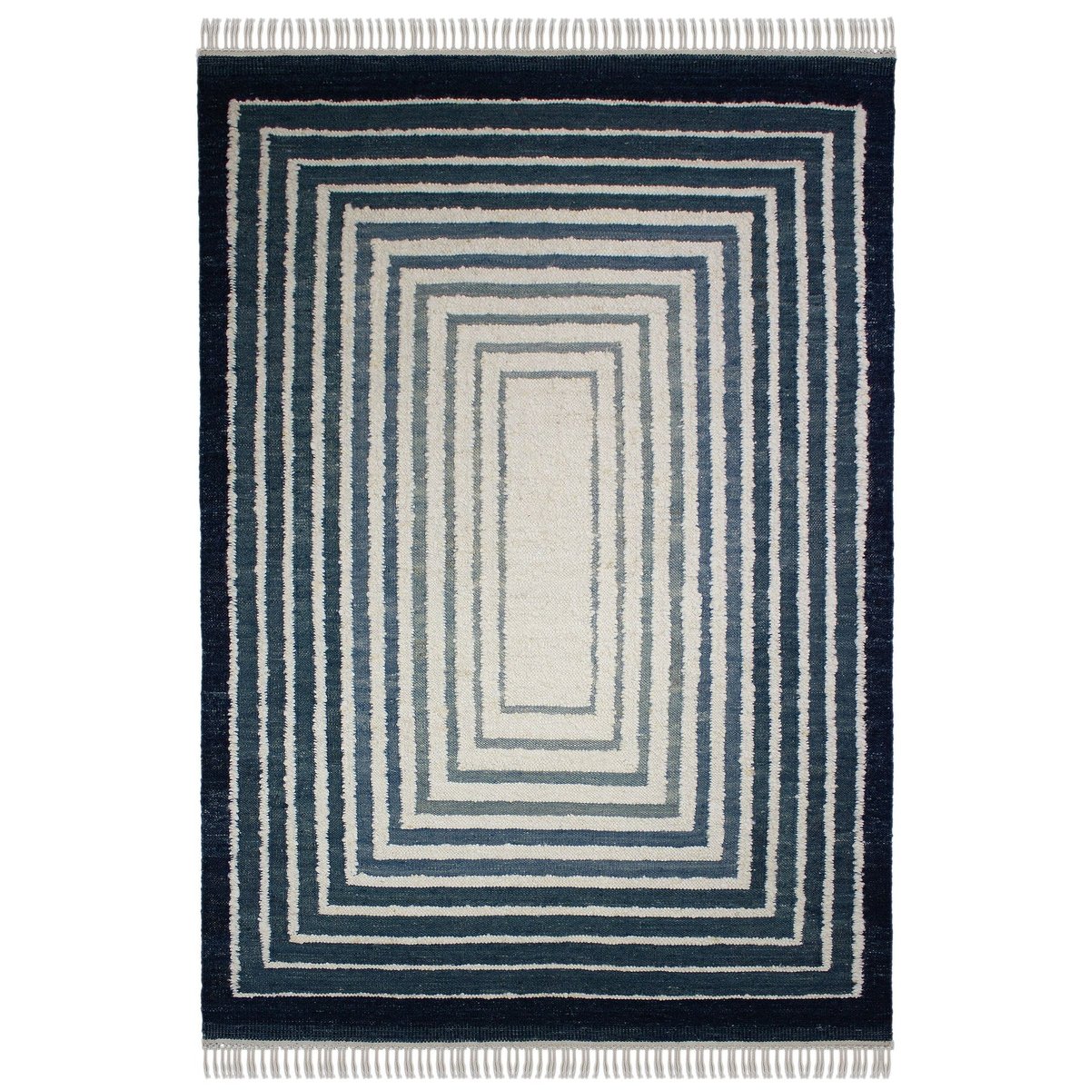 Tapis en laine FRAME bleu, FLAIR RUGS