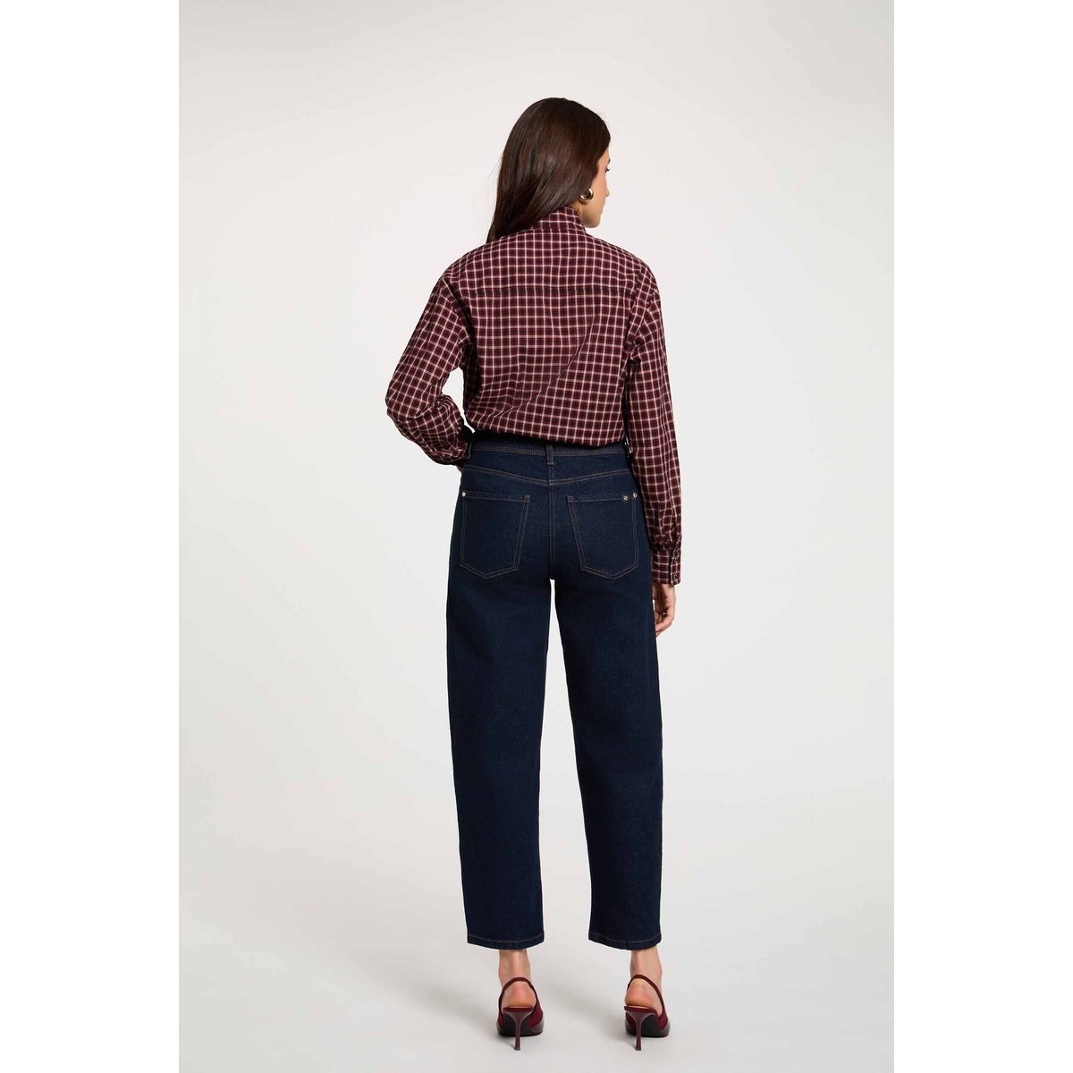 Jean droit taille haute denim brut, MORGAN