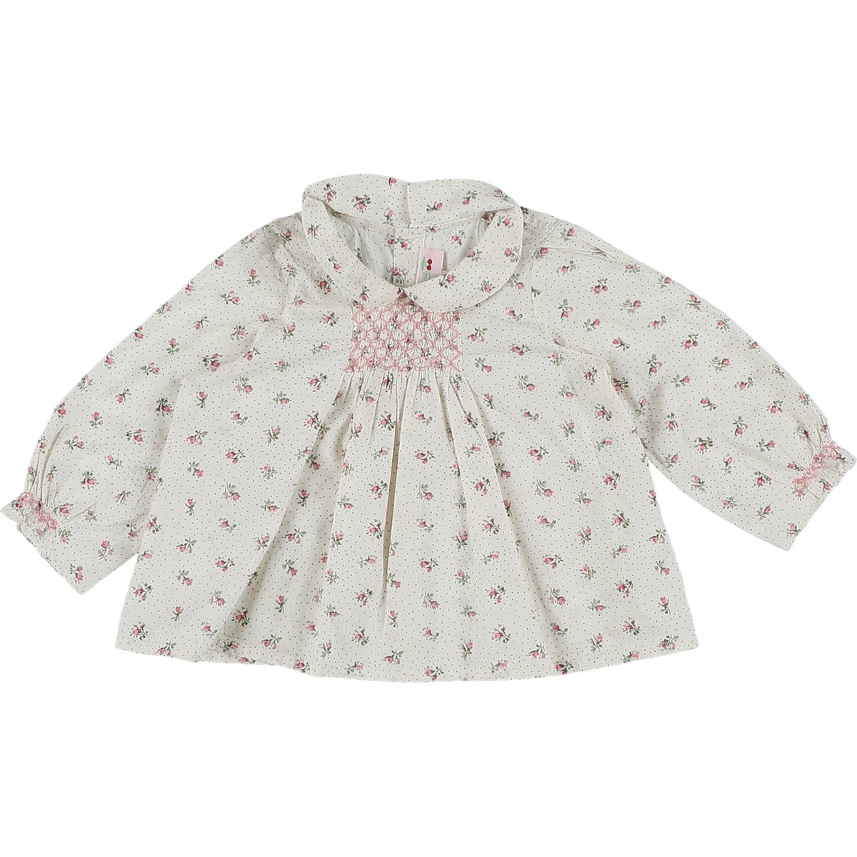Blouse brodée main - Très bon état blanc cassé;rose, BONPOINT