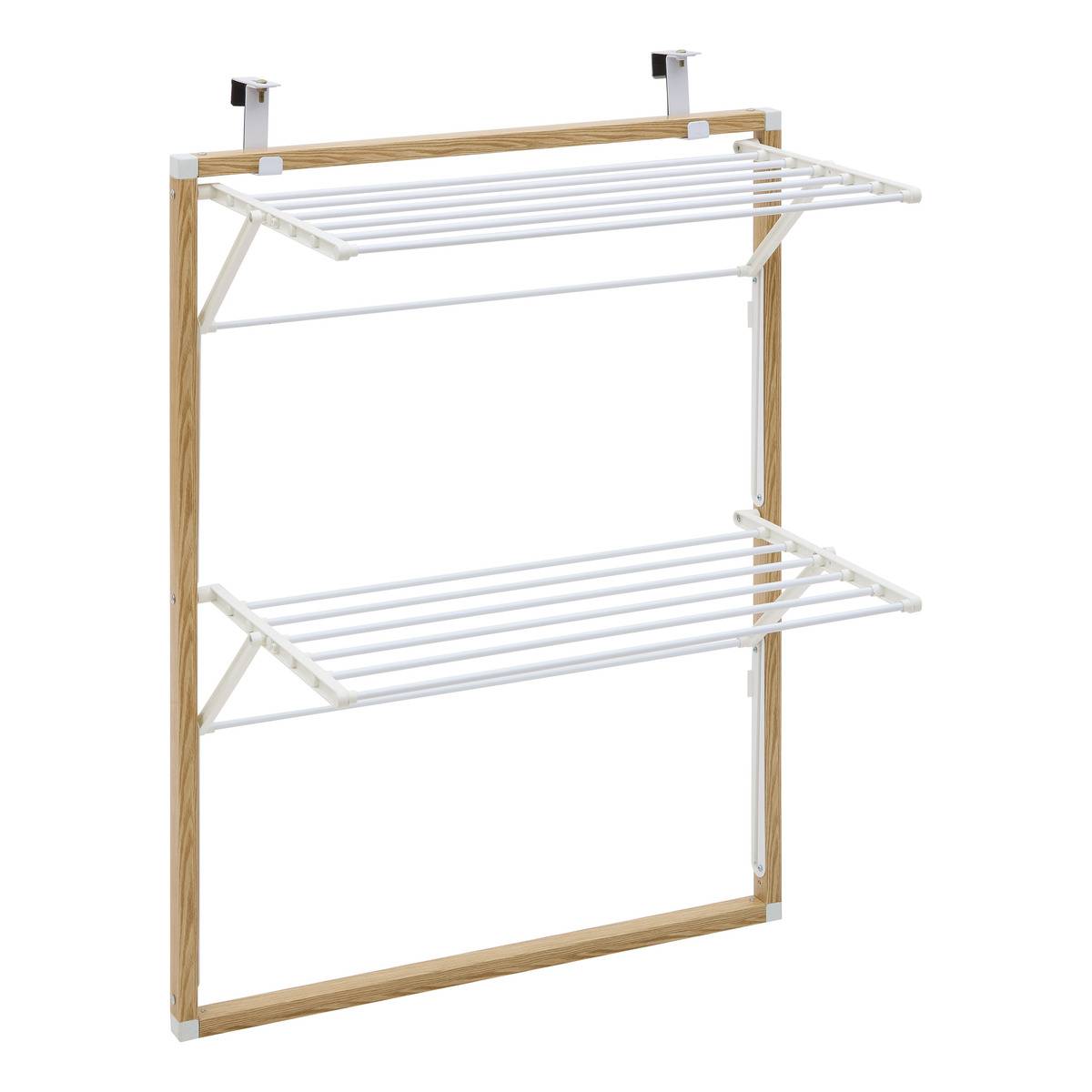 Étendoir à linge porte pliable blanc, 5FIVE SIMPLY SMART