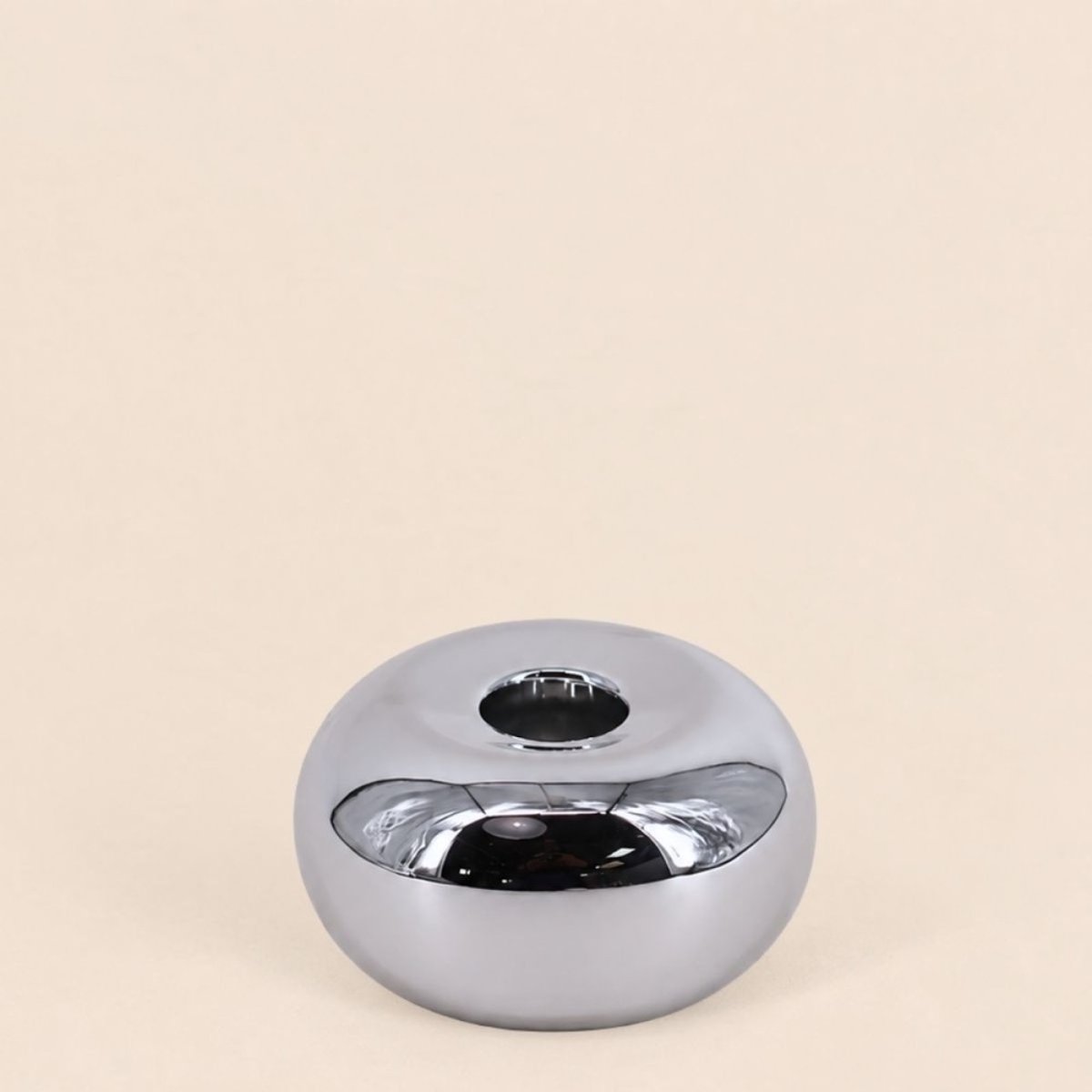 Set de 2 bougeoirs en céramique gris, ORNAMI