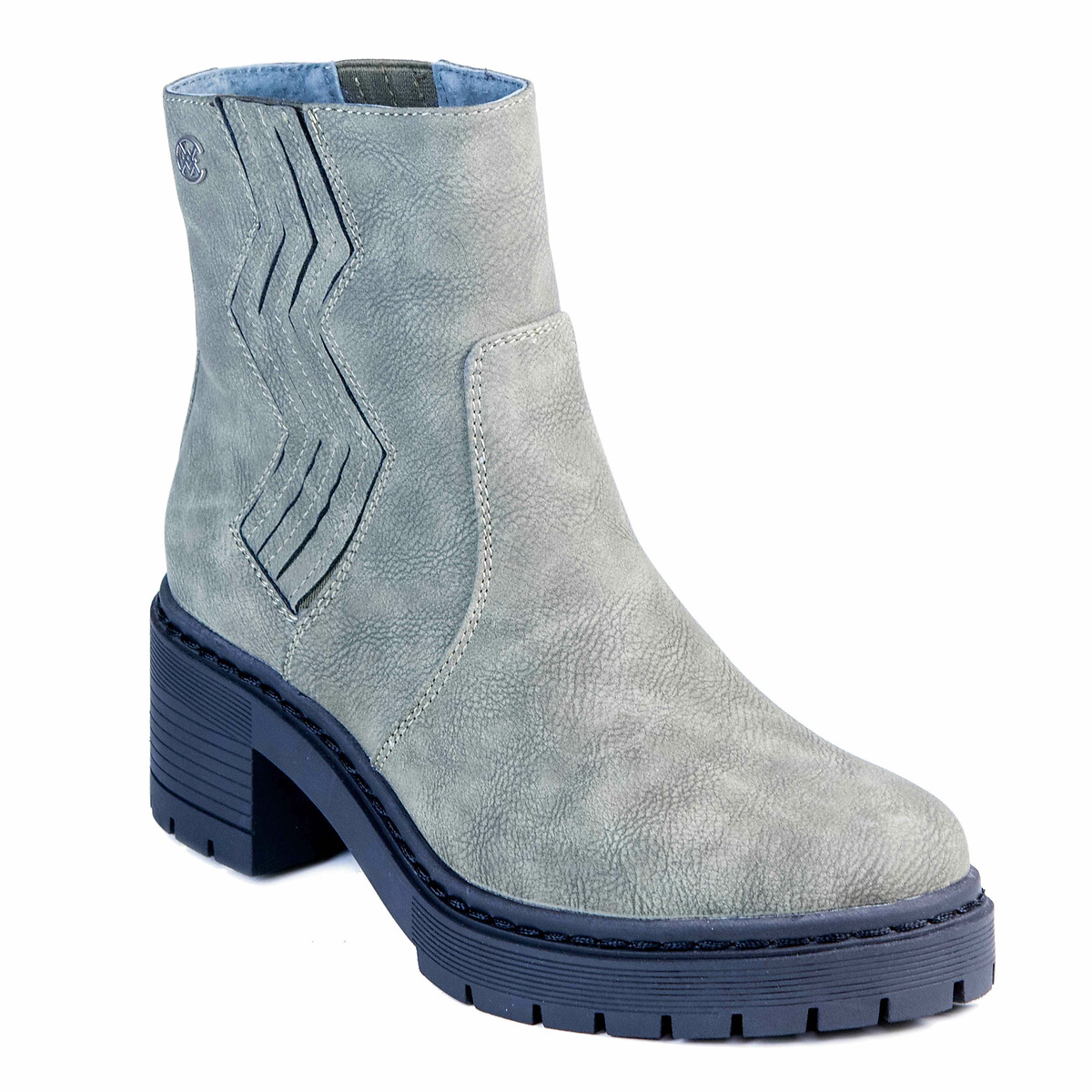 Yoma Chunky Ankle Boots with Block Heel khaki, CHATTAWAK