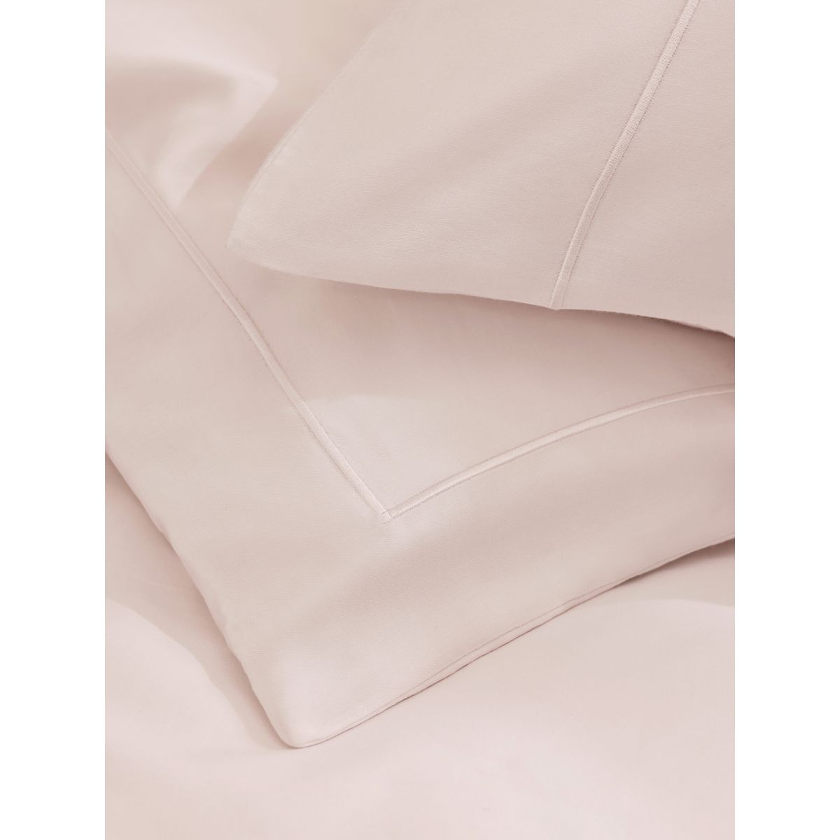 Housse de couette et taie à tissage 300 fils rose pâle, NEXT