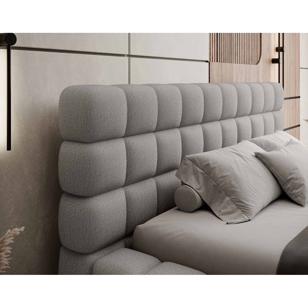 Lit coffre - KINGSTON gris, BEST MOBILIER