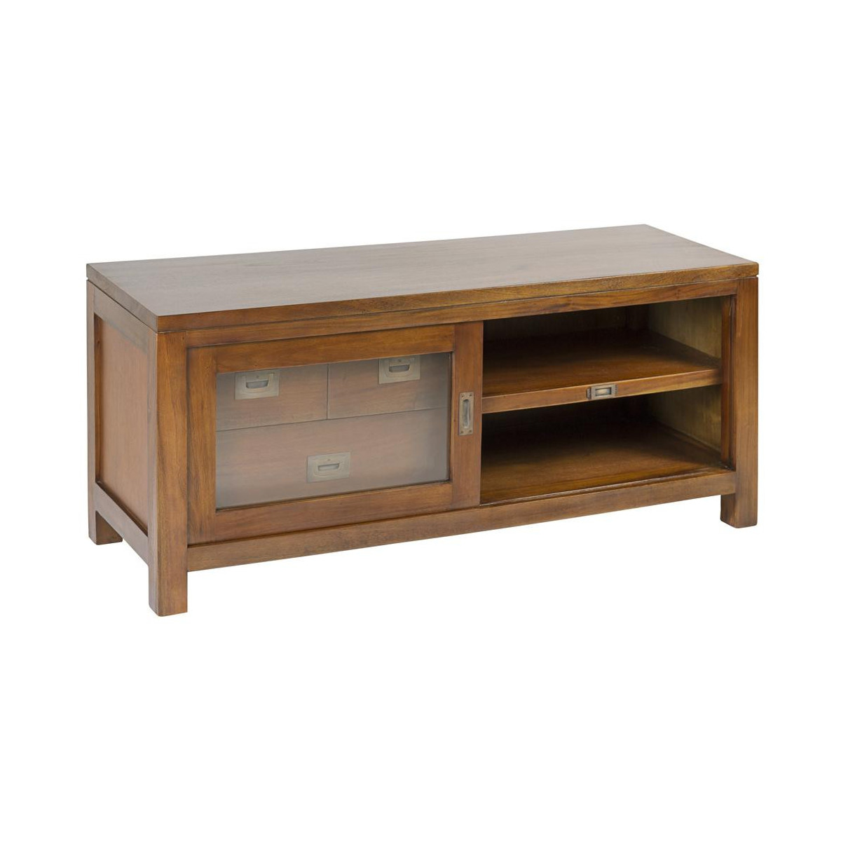 Meuble tv 3 tiroirs bronze marron, DECORATION D’AUTREFOIS